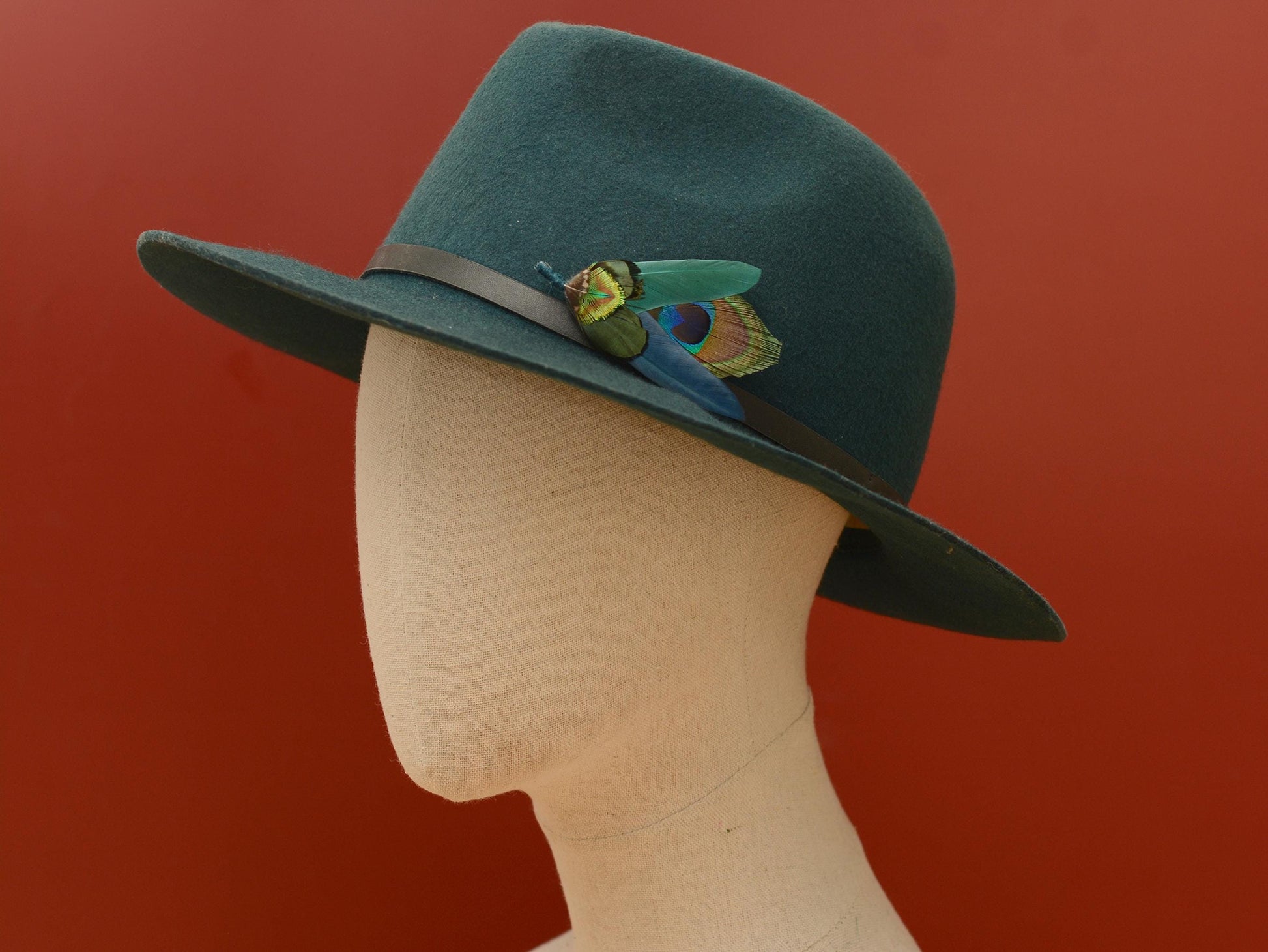 Teal, Green and Navy Peacock Feather Boutonniere | Peacock Feather Hat Pin / Brooch | Wedding Corsage