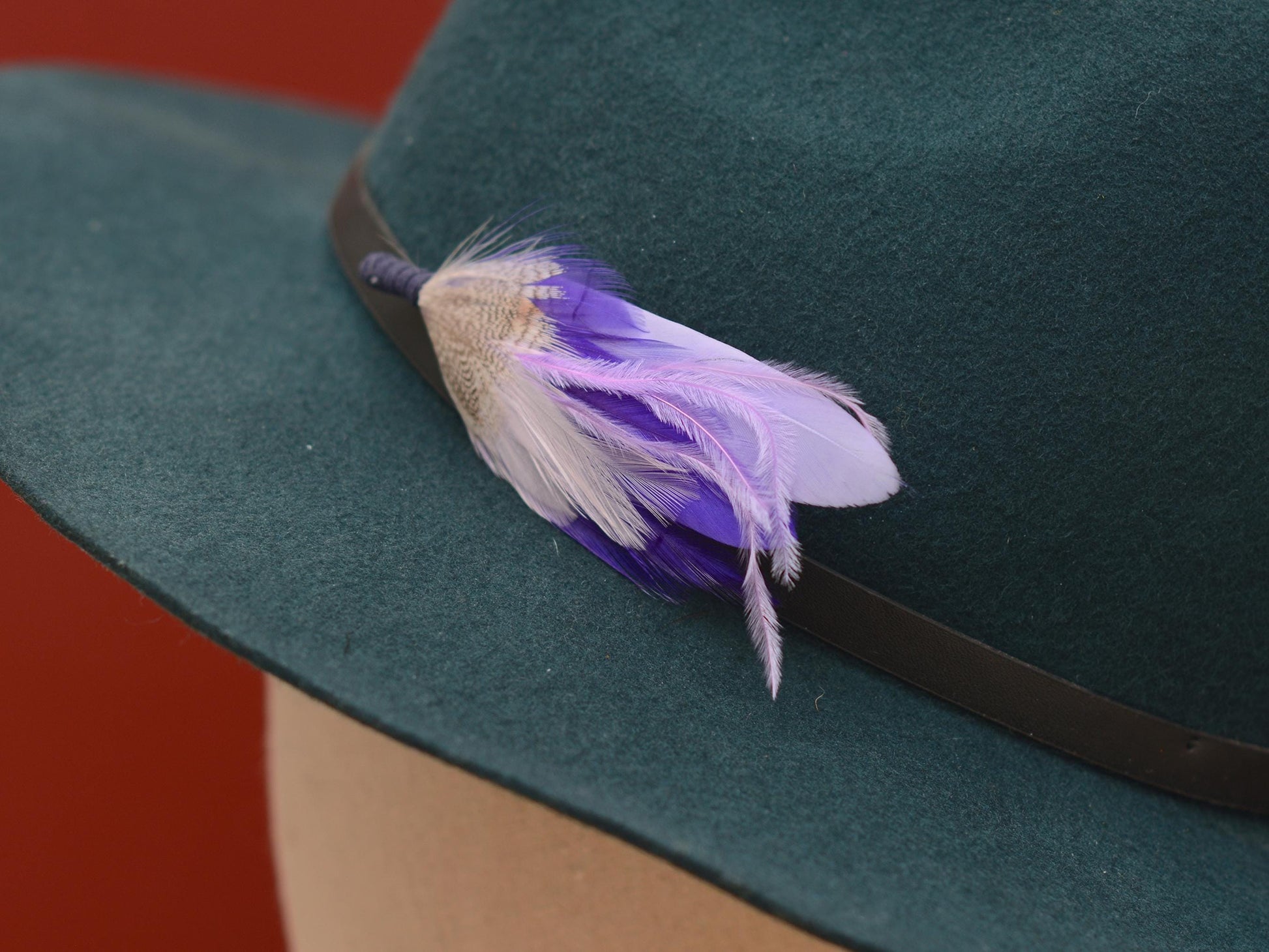 Lavender and Purple Feather Pin | Purple Feather Boutonniere | Feather Brooch | Feather Hat Pin