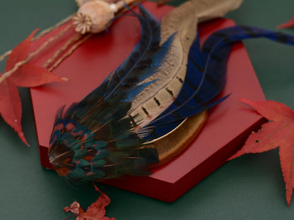 XL Navy Blue Pheasant Feather Hat Pin No.215 | Unique Hat Feather