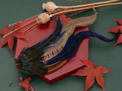XL Navy Blue Pheasant Feather Hat Pin No.215 | Unique Hat Feather