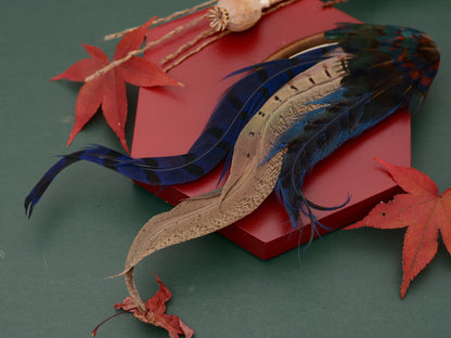XL Navy Blue Pheasant Feather Hat Pin No.215 | Unique Hat Feather
