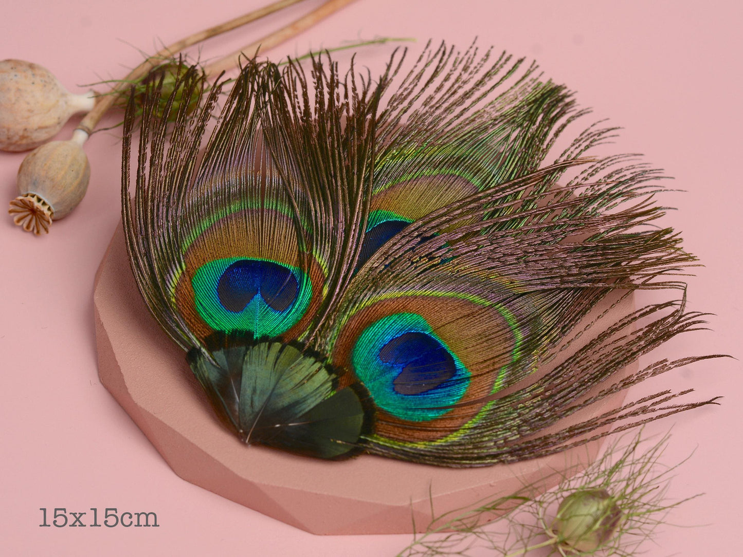 Peacock Feather Hair Clip | Peacock Feather Fascinator | Peacock Feather Headpiece | Wedding Fascinator | Green Feather Fascinator
