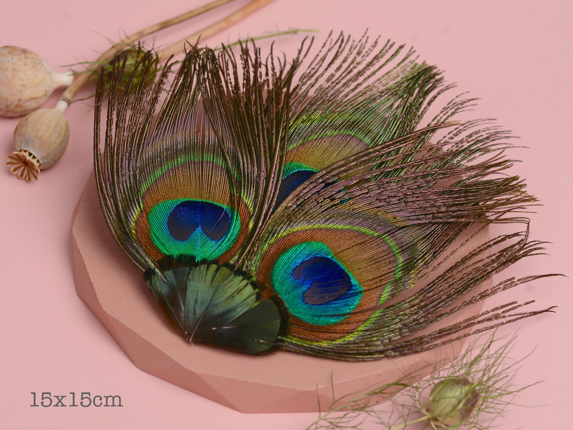 Peacock Feather Hair Clip | Peacock Feather Fascinator | Peacock Feather Headpiece | Wedding Fascinator | Green Feather Fascinator