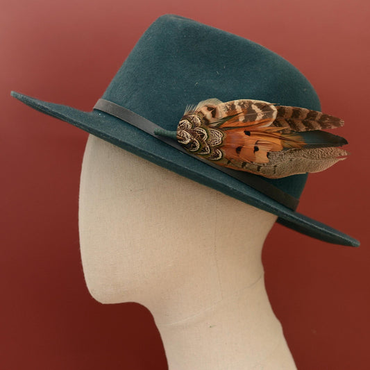 Natural Pheasant Feather Hat Pin No.310 | Pheasant Feather Boutonniere / Brooch