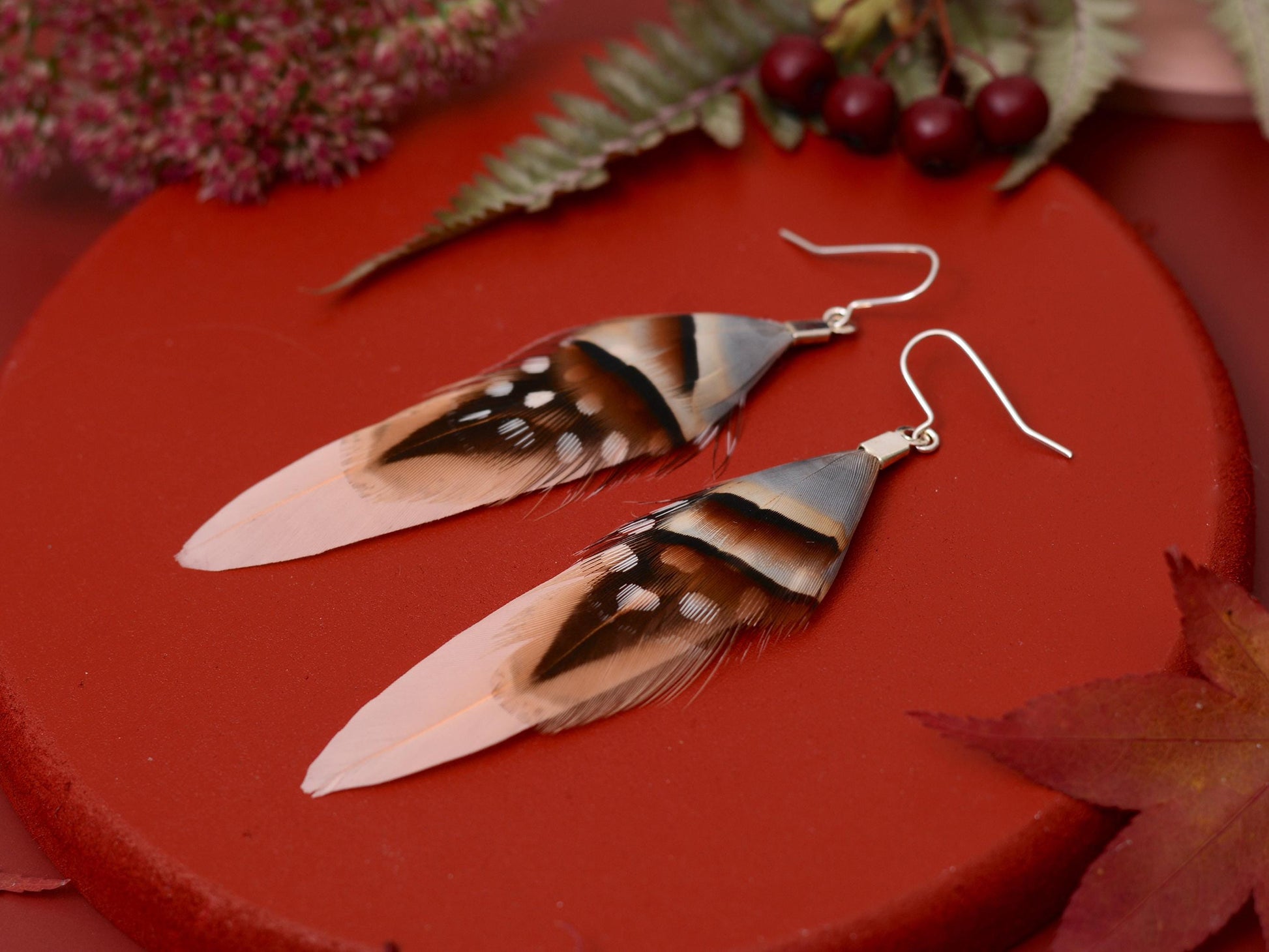 Blush Pink Feather Earrings | Pink Earrings | Festival Earrings | Feather Jewellery | Festival Jewellery | Bohemian | Drop Earrings