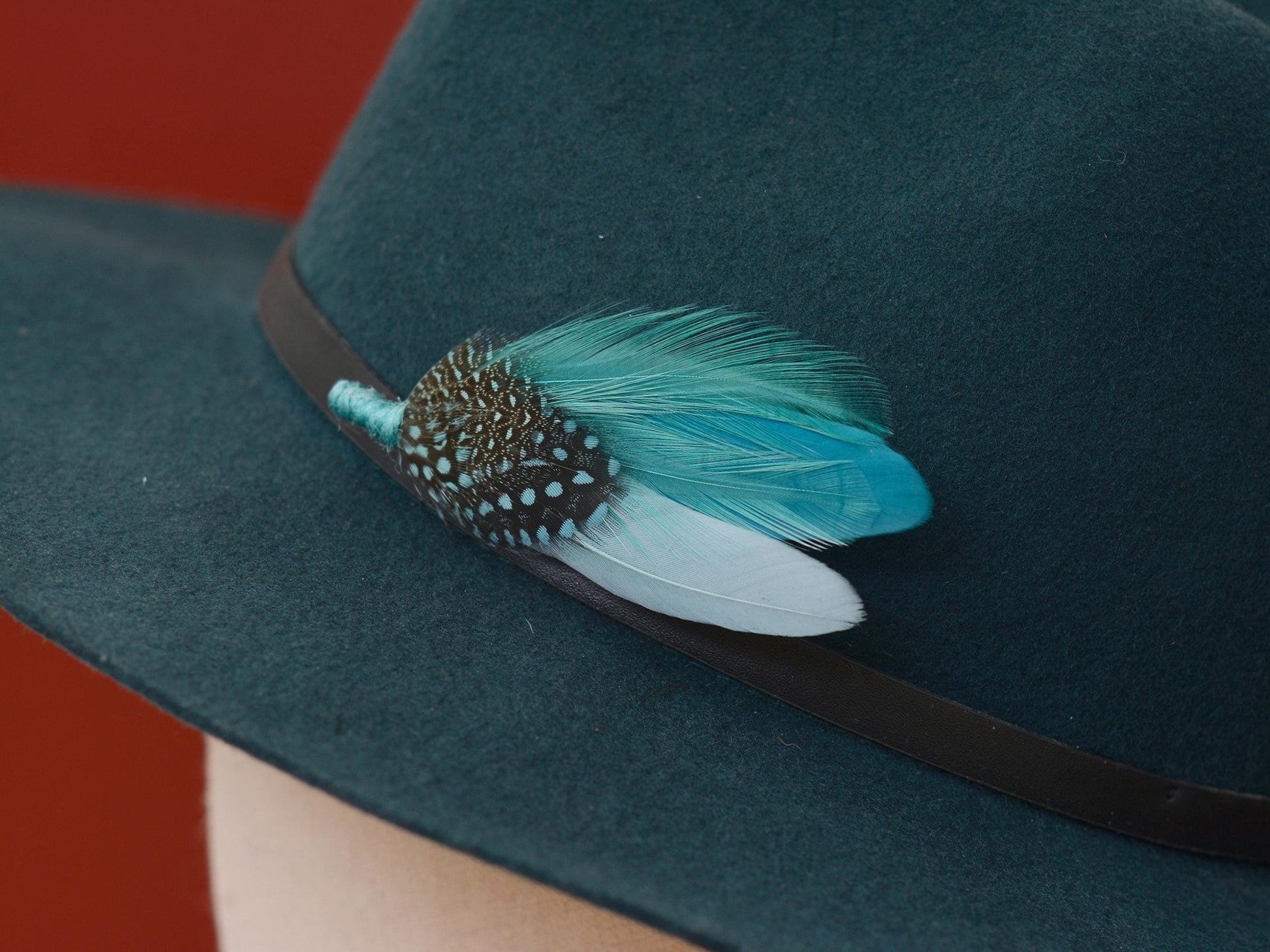 Teal and Sage Green Ombre Duck Feather Lapel Pin / Hat Pin | Duck Feather Boutonniere | Duck Feather Brooch