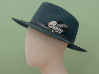 Monochrome Feather Boutonniere | Pheasant Feather Brooch | Feather Hat Pin