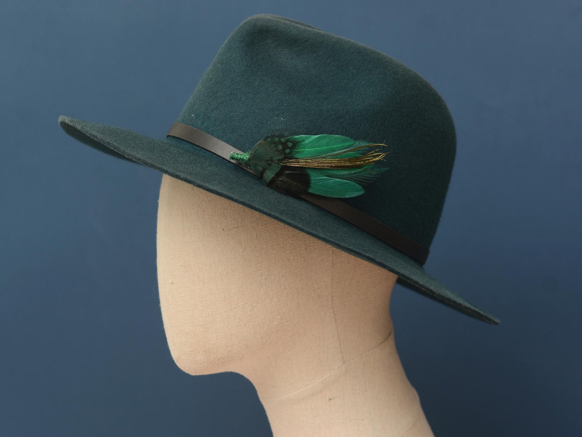 Shades of Green Feather Brooch Pin | Duck Feather Boutonniere | Green Feather Hat Pin | Feather Lapel Pin