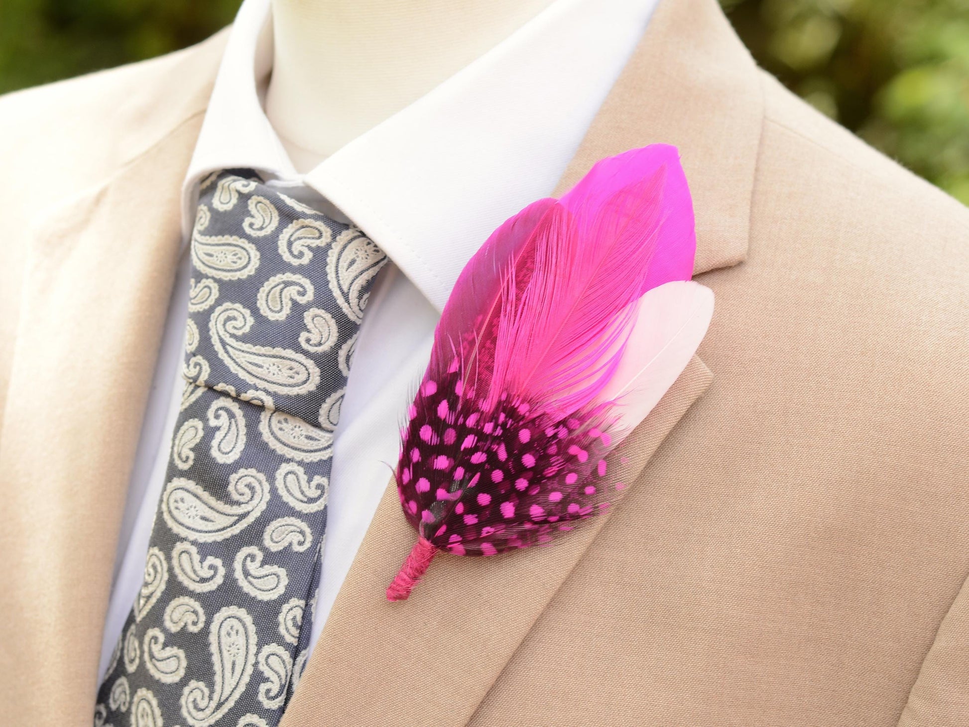 Ombre Pink Feather Lapel Pin Small no.315 | Pheasant Feather Boutonniere | Feather Brooch | Feather Hat Pin
