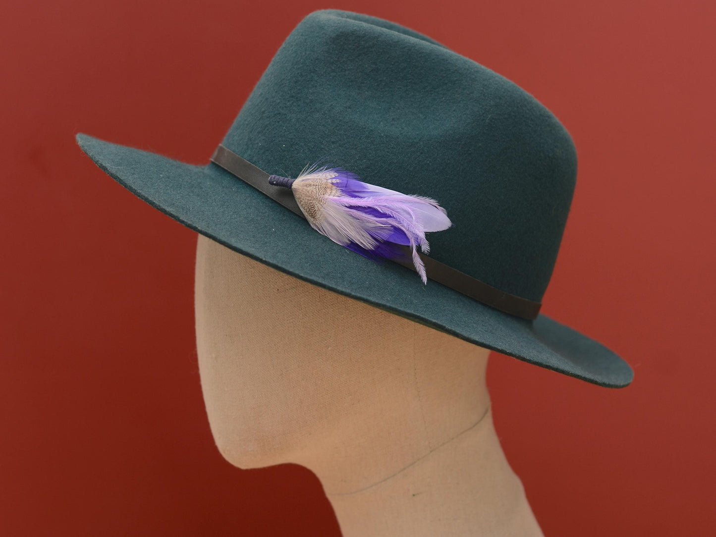 Lavender and Purple Feather Pin | Purple Feather Boutonniere | Feather Brooch | Feather Hat Pin