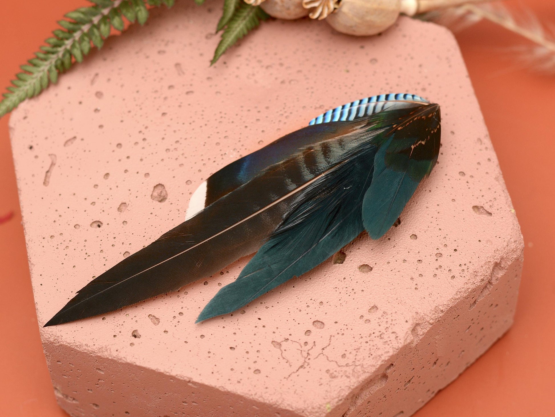 Blue, Teal and Grey Feather Hat Pin / Boutonniere No.192 | Duck Feather Brooch