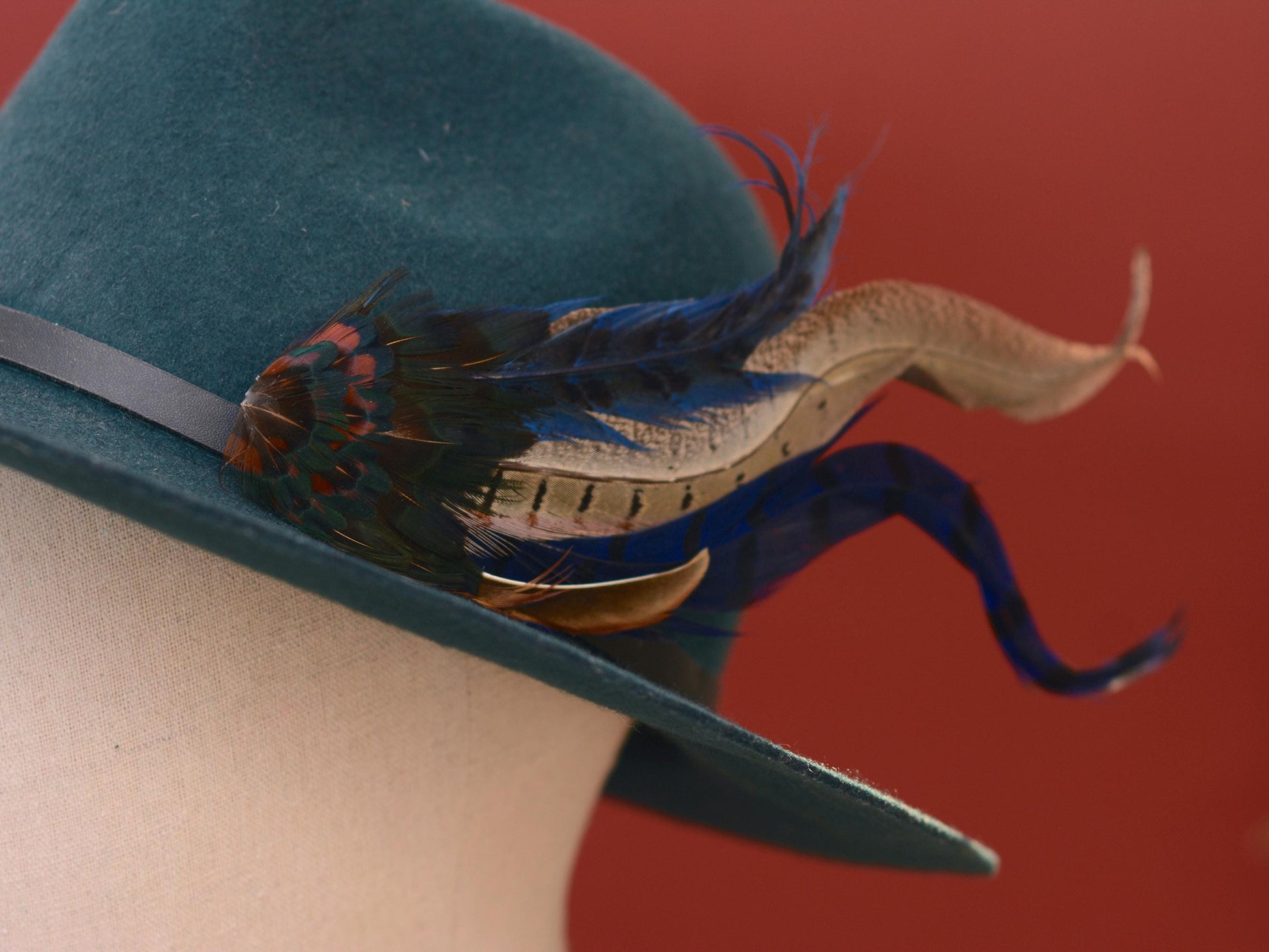 XL Navy Blue Pheasant Feather Hat Pin No.215 | Unique Hat Feather