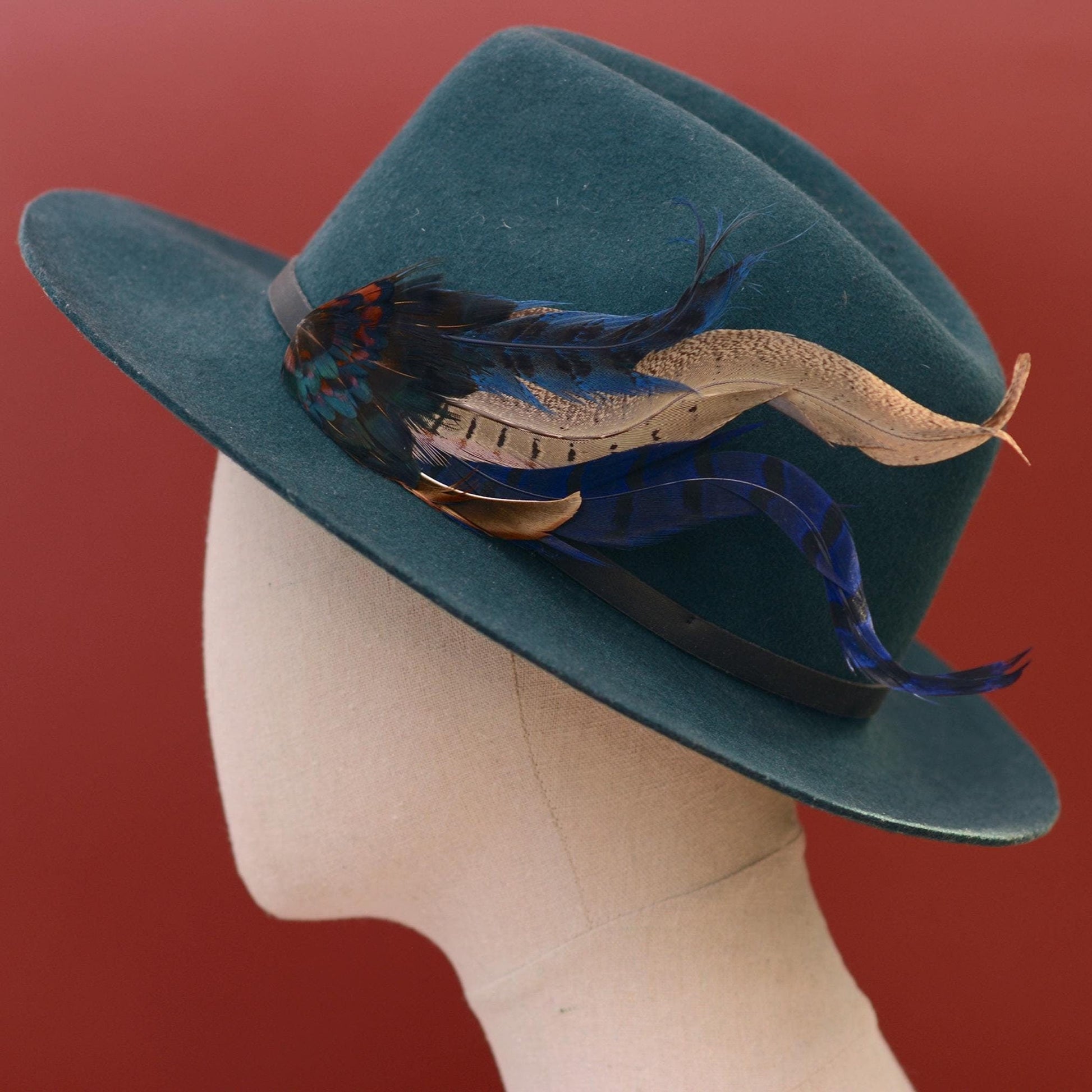 XL Navy Blue Pheasant Feather Hat Pin No.215 | Unique Hat Feather