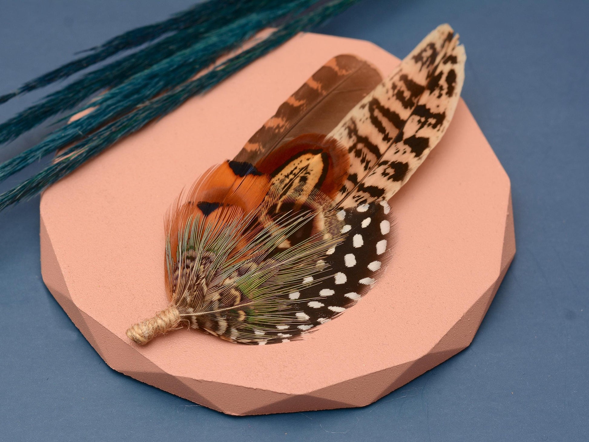 Natural Pheasant Feather Pin / Hat Pin | Pheasant Feather Boutonniere | Pheasant Feather Brooch