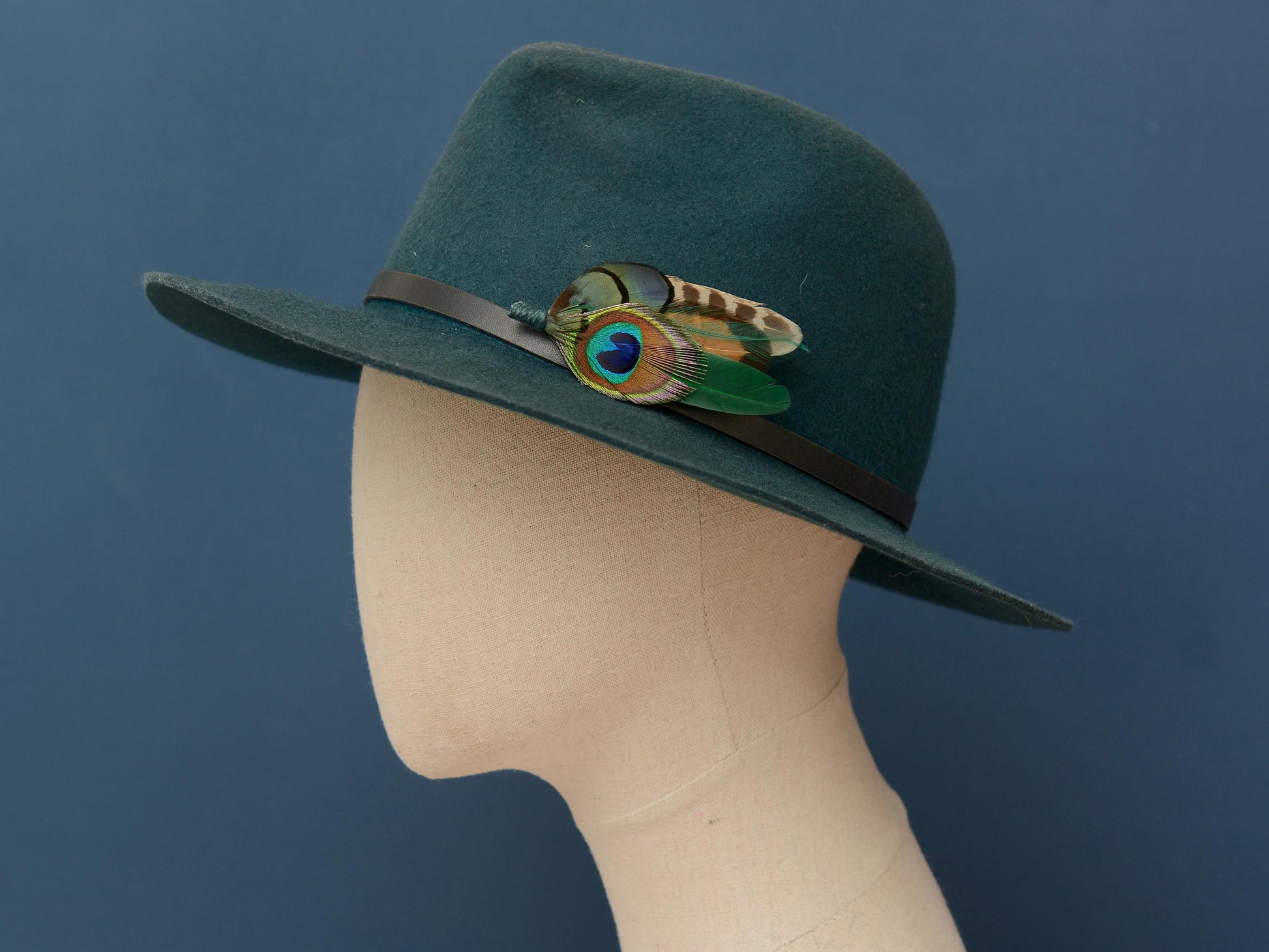 Green Peacock and Pheasant Feather Boutonniere | Peacock Feather Hat Pin | Peacock Feather Brooch