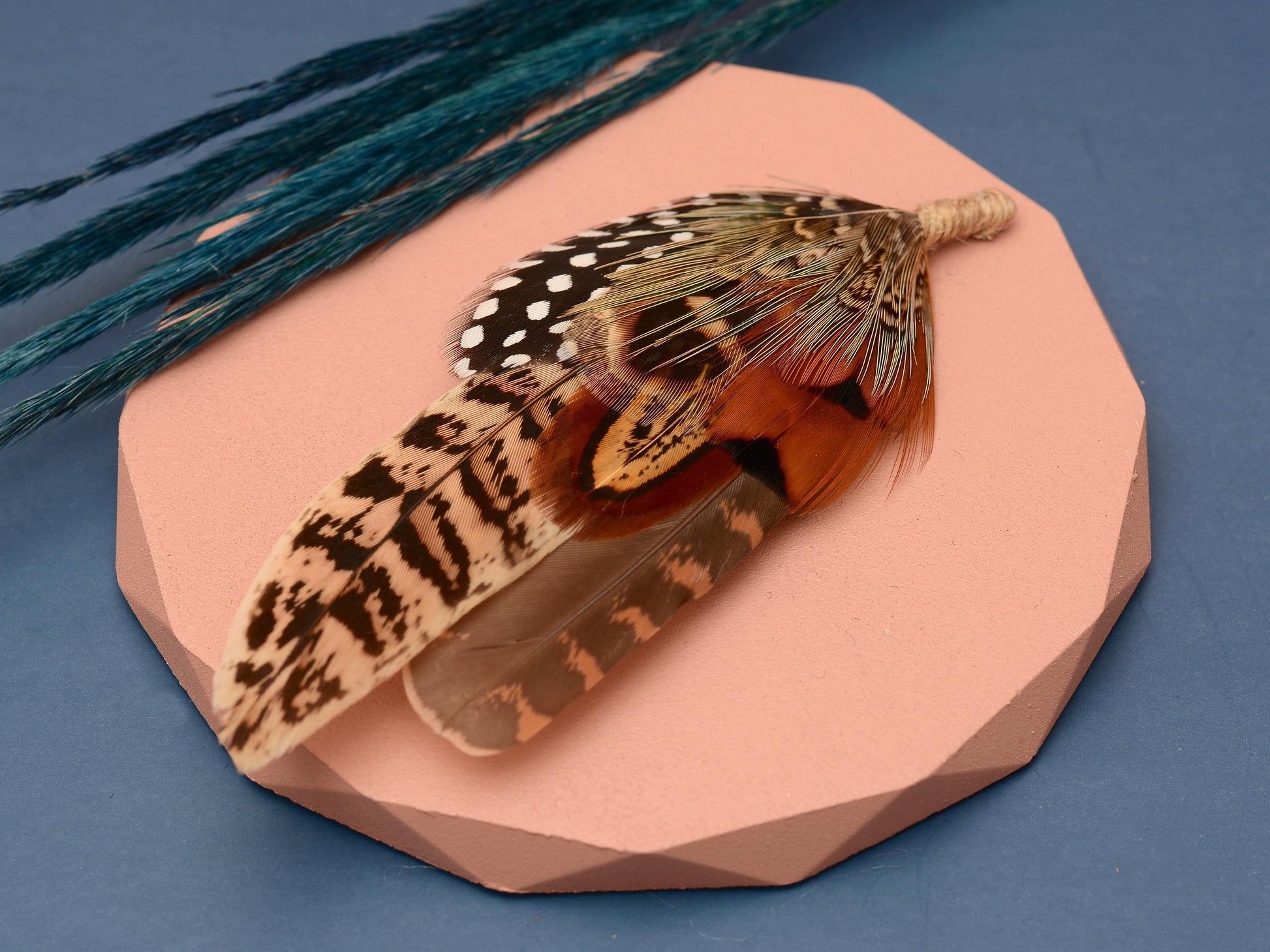 Natural Pheasant Feather Pin / Hat Pin | Pheasant Feather Boutonniere | Pheasant Feather Brooch