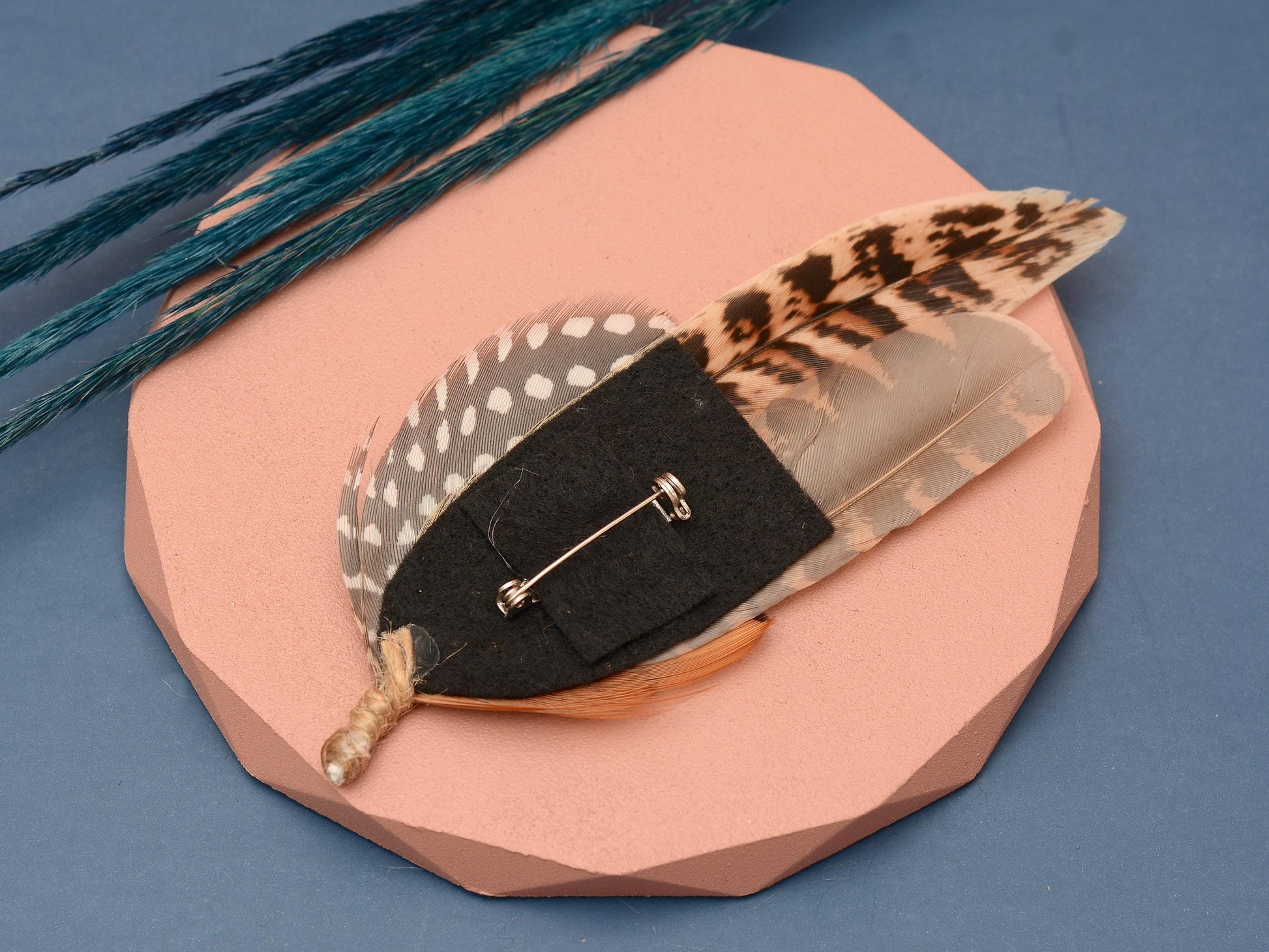 Natural Pheasant Feather Pin / Hat Pin | Pheasant Feather Boutonniere | Pheasant Feather Brooch