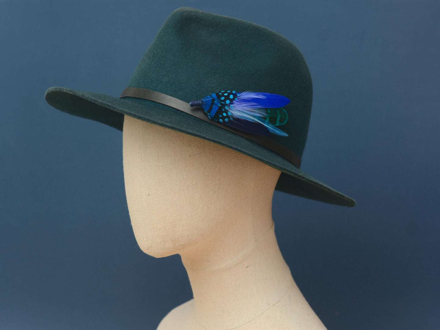 Shades of Blue Feather Hat Pin | Blue Feather Boutonniere | Feather Brooch | Feather Corsage