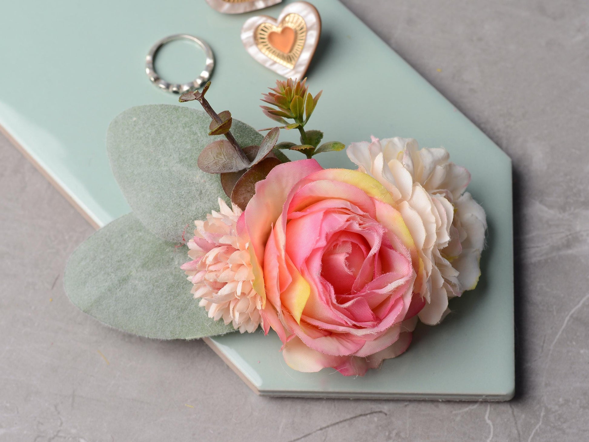 Pink Peony Flower Hair Clip | Bridesmaids Clip | Floral Headpiece | Bridal Hair Clip | Flower Bun Clip | Peony Hair Clip