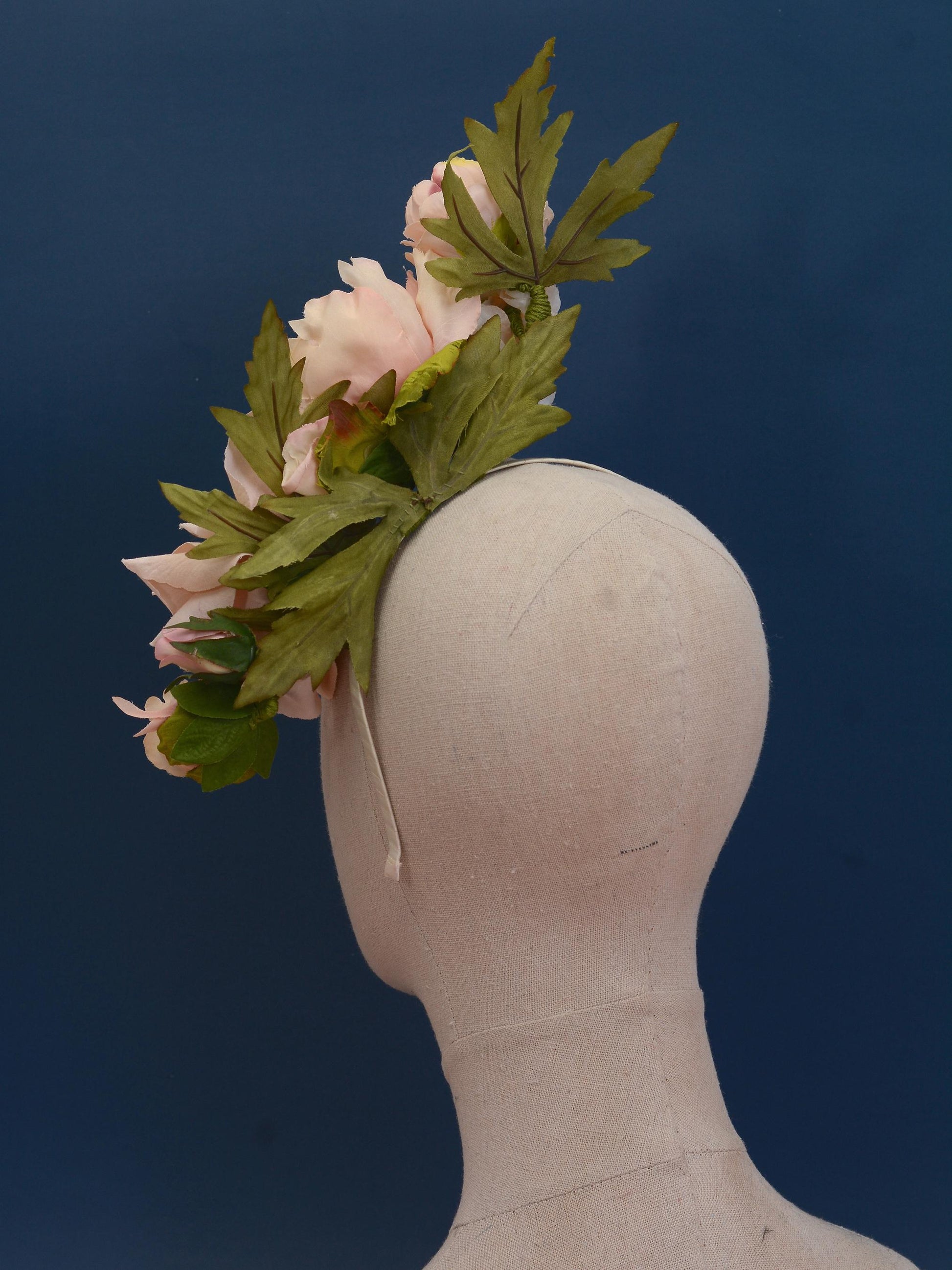 Floating Flower Headpiece in Blush Pink Peony and Roses | Flower Crown | Flower Headband | Wedding Headpiece | Races Headpiece