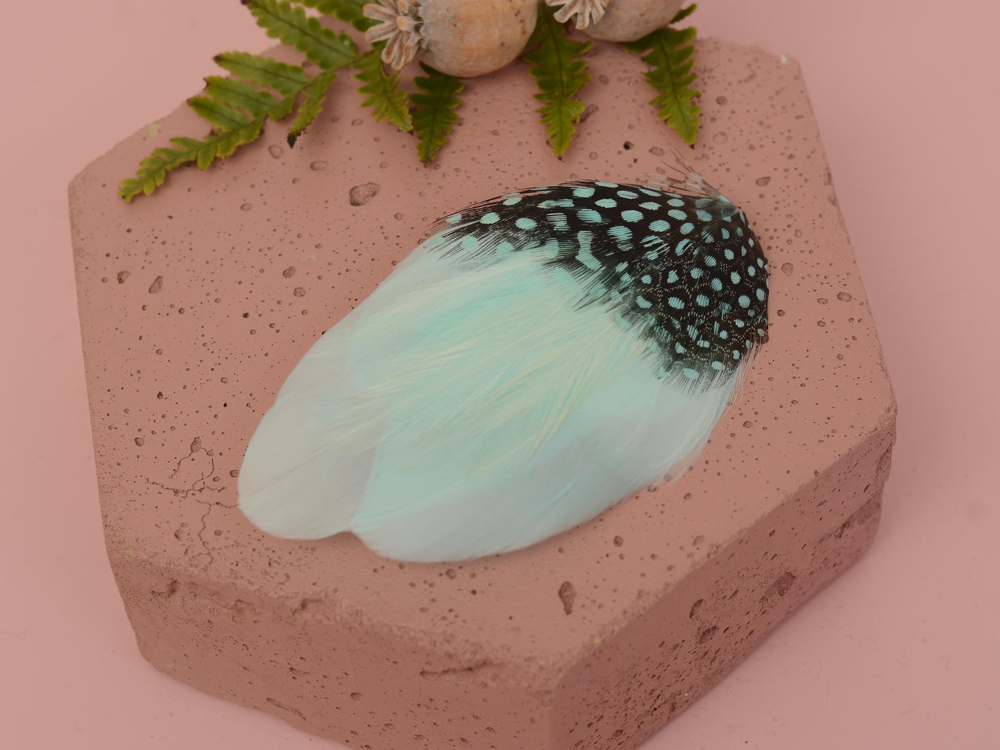 Feather Fascinator in Mint Green and Polka Dot | Mint Feather Hair Clip | Mint Feather Headpiece | Wedding Fascinator | Bridal Headpiece