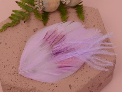 Feather Hair Clip in Pastel Lavender and Lilac | Feather Fascinator | Feather Headpiece | Bridal Hair Clip | Bridal Headpiece | Bridesmaids