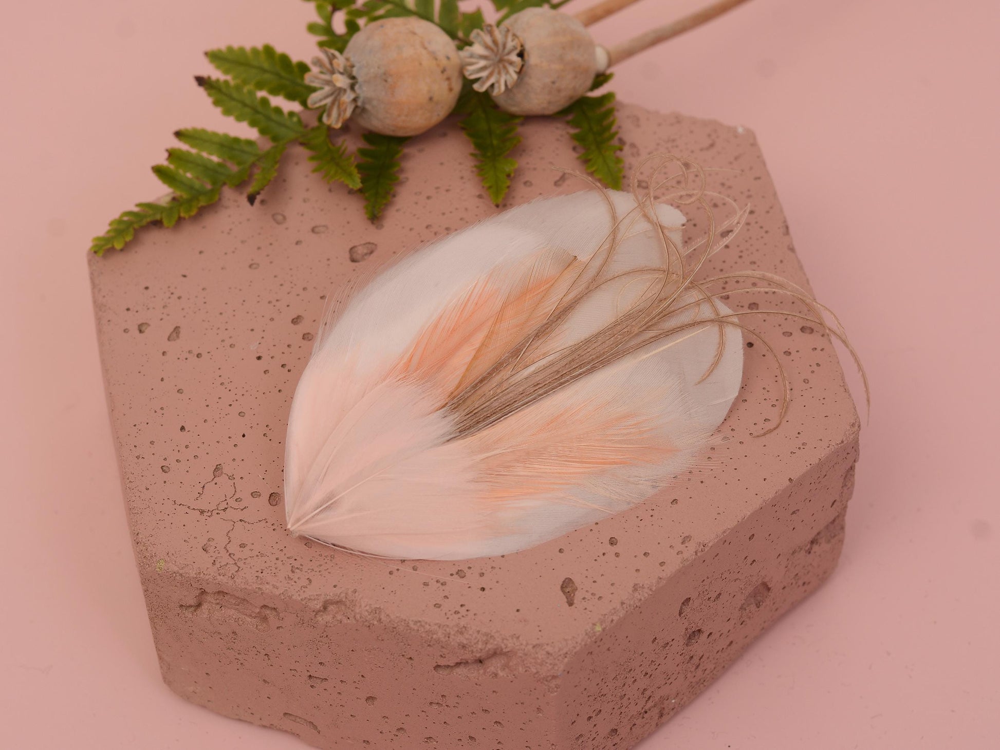 Feather Hair Clip in Blush Pink | Feather Fascinator | Feather Headpiece | Bridal Hair Clip | Bridesmaids Hair Clip