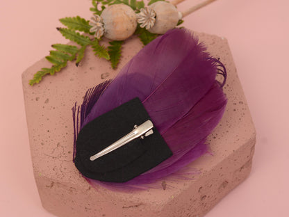 Purple Peacock Feather Hair Clip | Peacock Feather Fascinator | Wedding Fascinator | Bridal Hair Clip | Bridesmaid Hair Clip