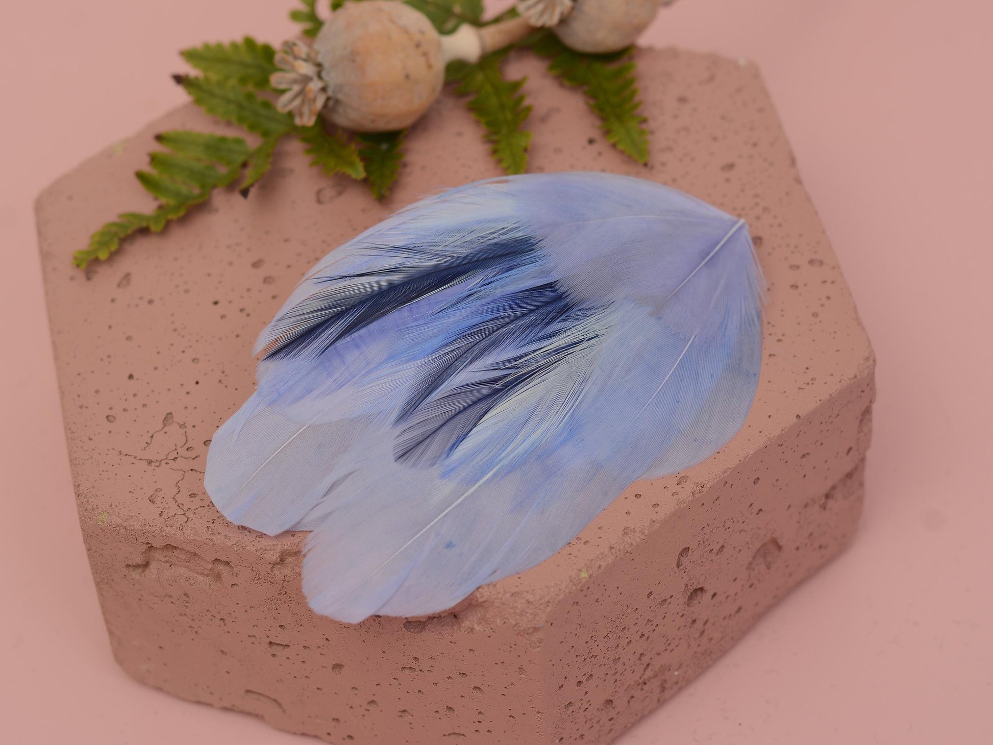 Feather Hair Clip in Powder Blue, Feather Fascinator In Blue
