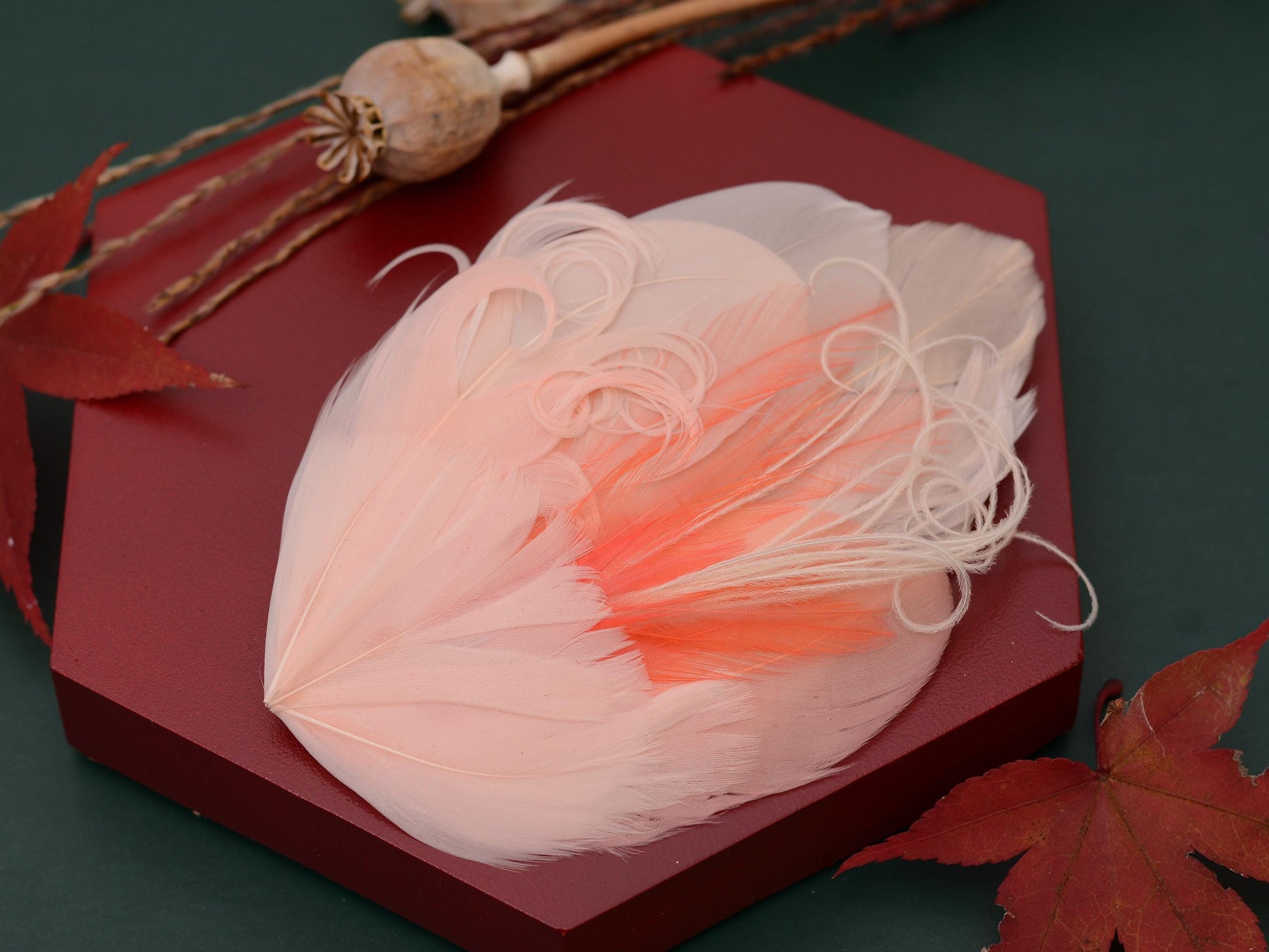 Feather Hair Clip in Ombre Blush Pink and Ivory No.35 | Feather Fascinator | Feather Headpiece | Wedding Fascinator | Bridal Headpiece