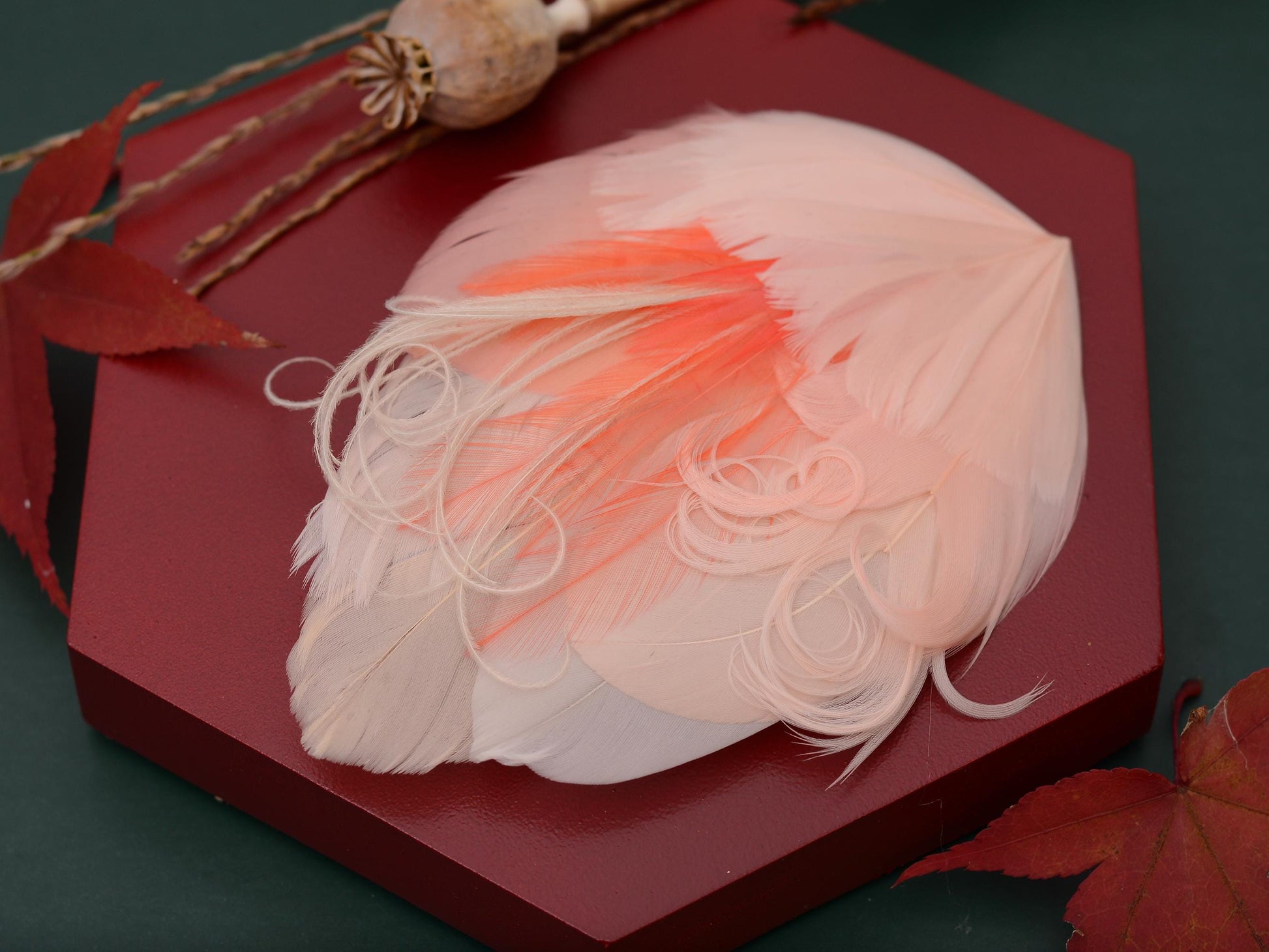 Feather Hair Clip in Ombre Blush Pink and Ivory No.35 | Feather Fascinator | Feather Headpiece | Wedding Fascinator | Bridal Headpiece