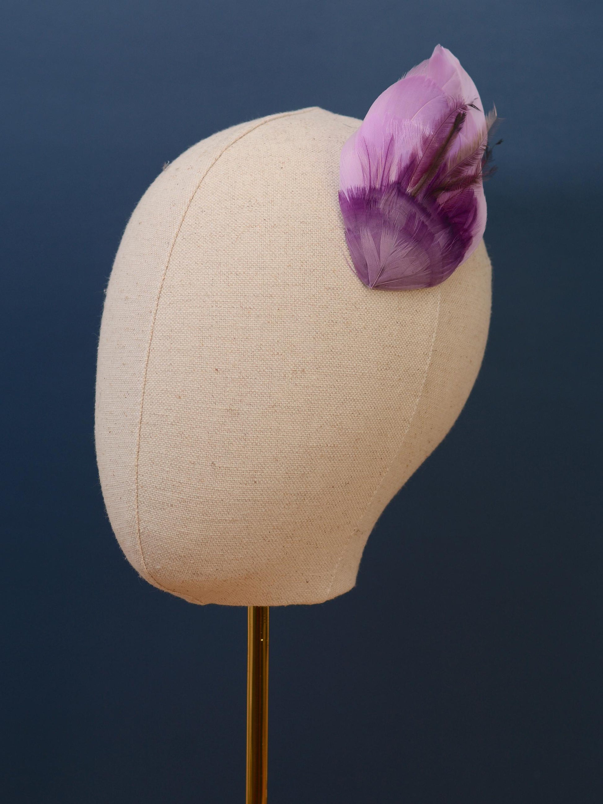 Feather Hair Clip in Ombre Lilac and Purple No.21 | Purple Feather Fascinator | Lilac Feather Headpiece | Wedding Fascinator | Bridal