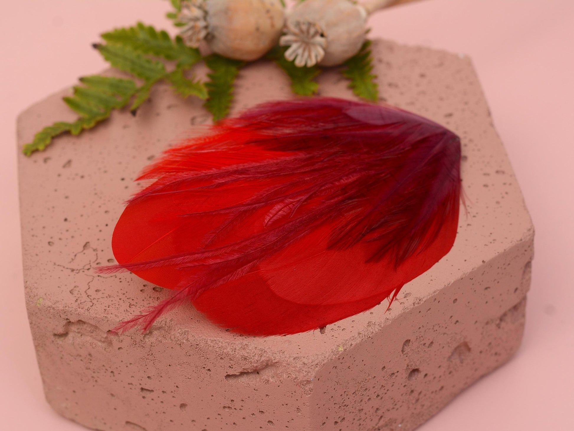Red and Crimson Feather Hair Clip | Red Feather Fascinator | Red Feather Headpiece | Red Fascinator | Wedding Fascinator | Bridal Headpiece