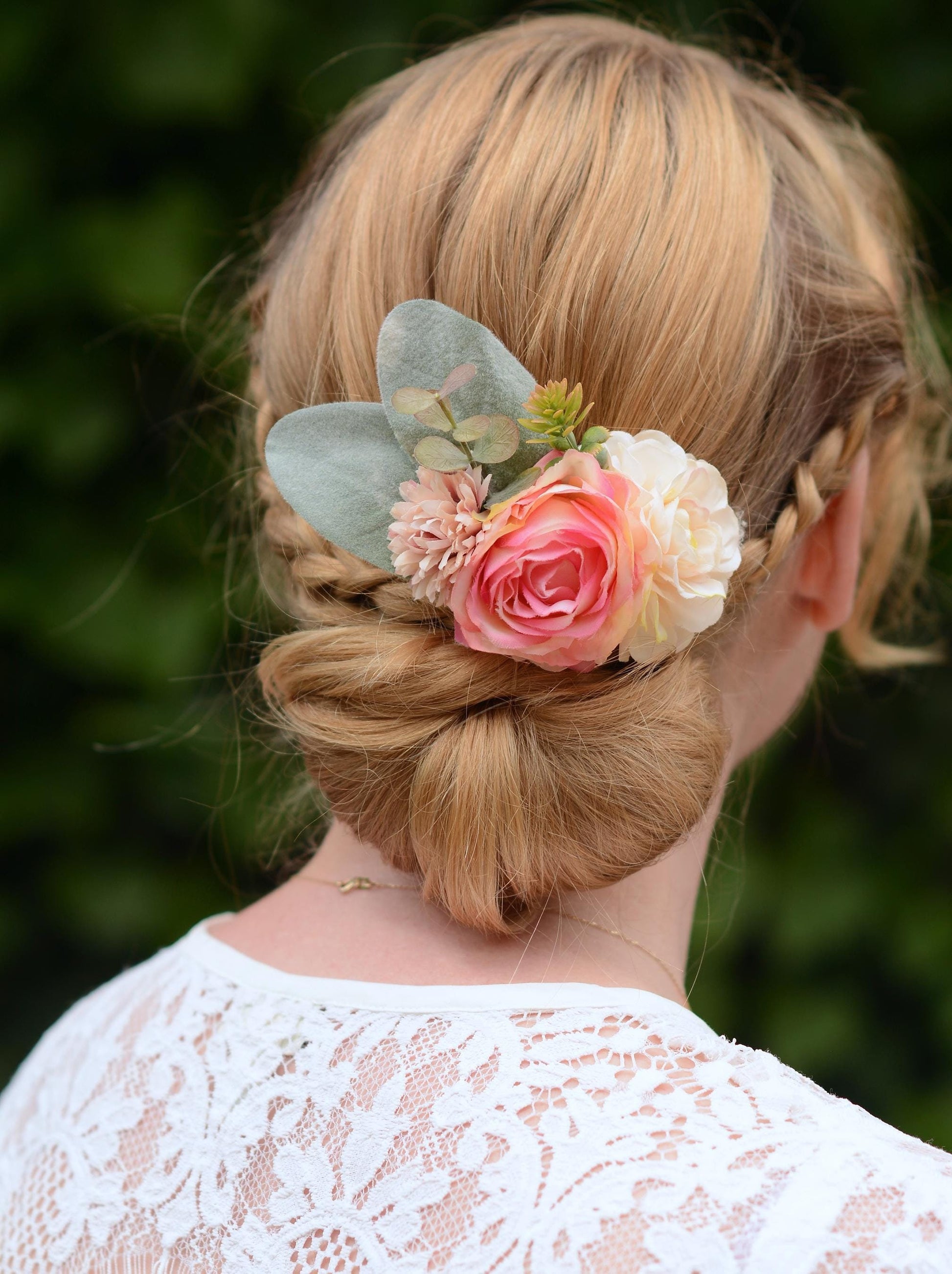 Pink Peony Flower Hair Clip | Bridesmaids Clip | Floral Headpiece | Bridal Hair Clip | Flower Bun Clip | Peony Hair Clip