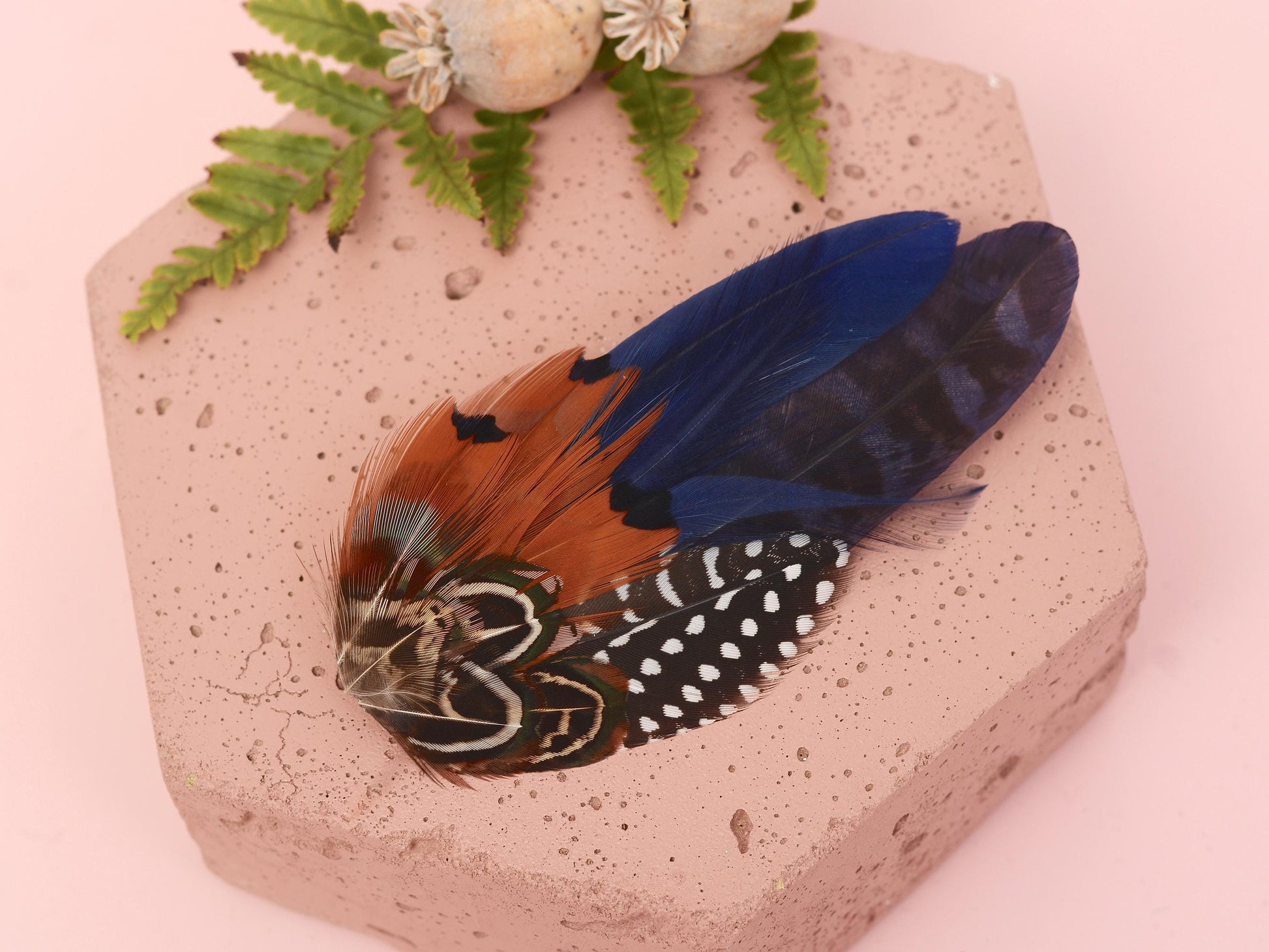 Navy Blue Feather Hair Clip, Feather Fascinator