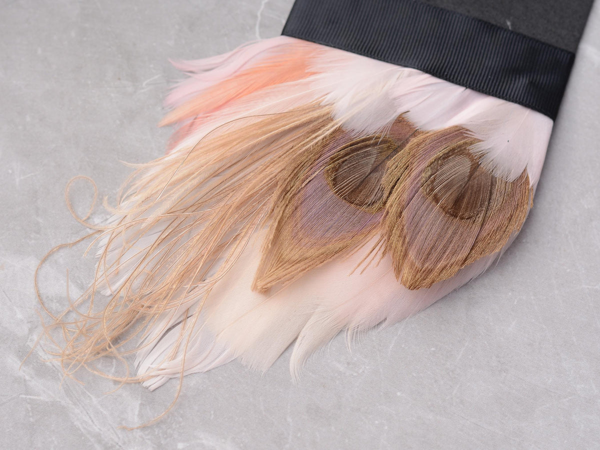 Ivory and Blush Pink Feather Pocket Square No.144 | Suit Accessory | Feather Neck Tie | Grooms Outfit | Groomsmen Gift | Wedding