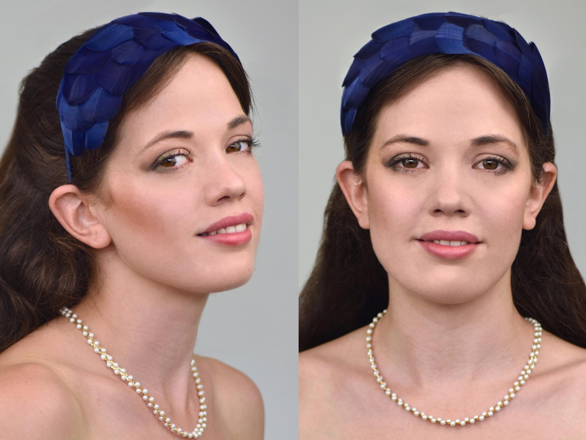 Soft Goose Feather Headband in Green, Navy Blue, Royal Blue, Teal, Black, Pink, Red, Plum Purple, Burgundy, Yellow, Black, White, Ivory