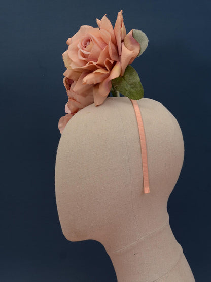 Floating Blush Pink Ombre Roses Headpiece | Flower Crown | Flower Headband | Wedding Headpiece | Races Headpiece