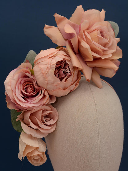 Floating Blush Pink Ombre Roses Headpiece | Flower Crown | Flower Headband | Wedding Headpiece | Races Headpiece