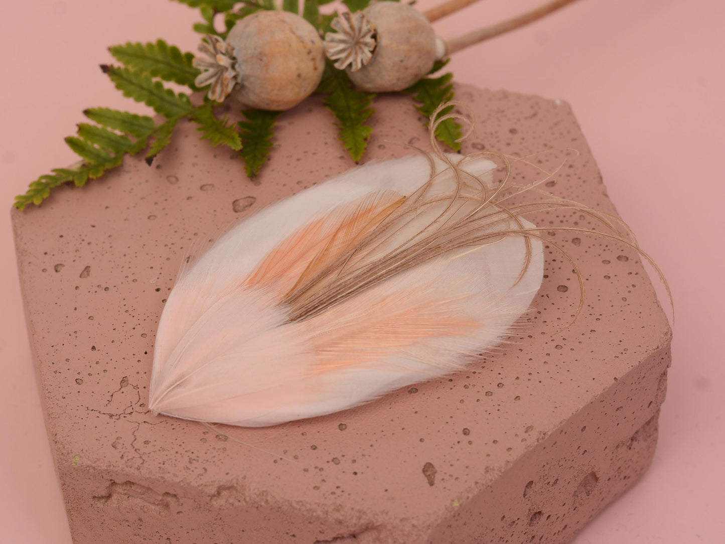 Feather Hair Clip in Blush Pink | Feather Fascinator | Feather Headpiece | Bridal Hair Clip | Bridesmaids Hair Clip