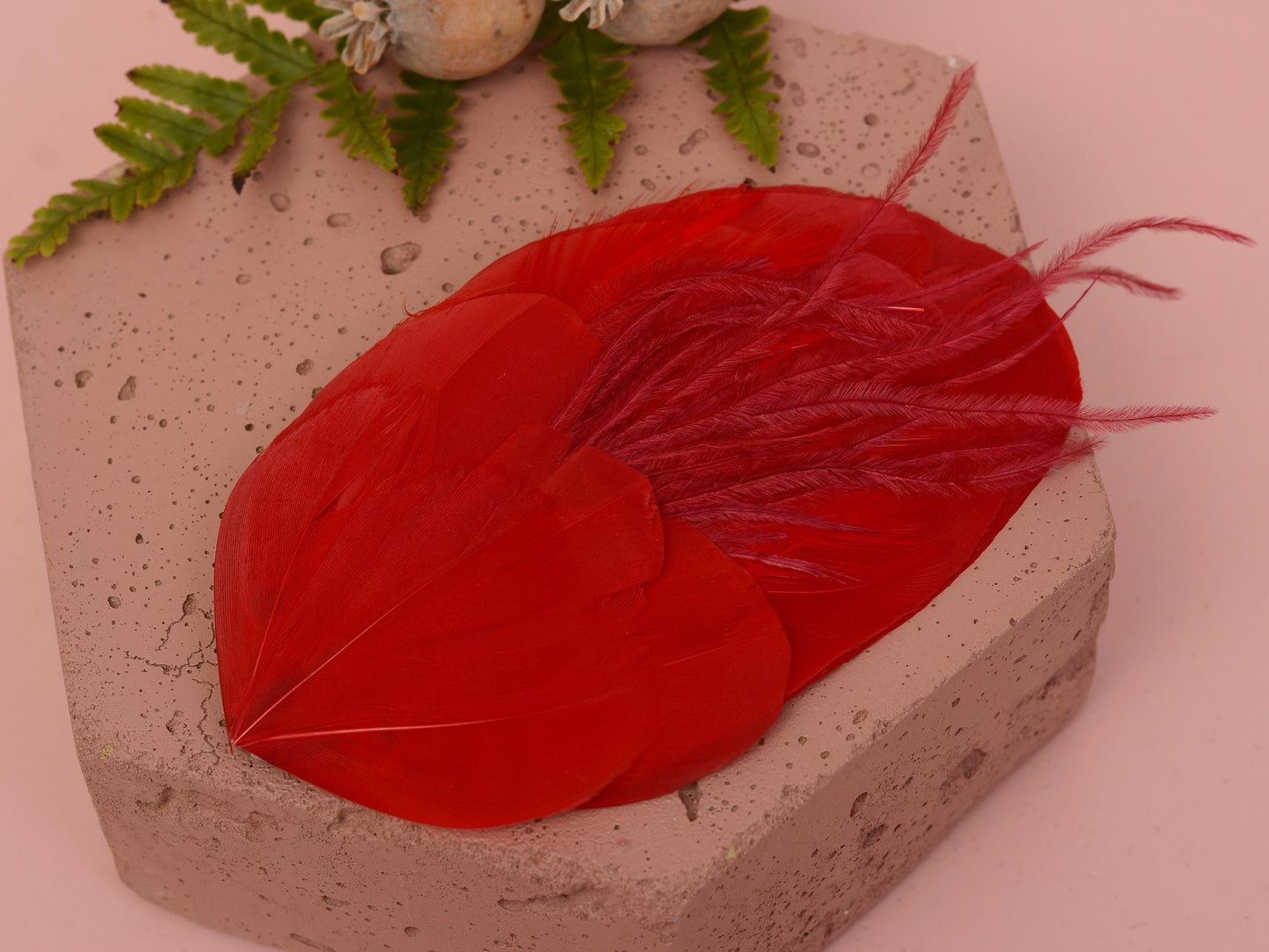 Red Feather Hair Clip | Red Feather Fascinator | Red Feather Headpiece | Red Fascinator | Wedding Fascinator | Bridal Headpiece