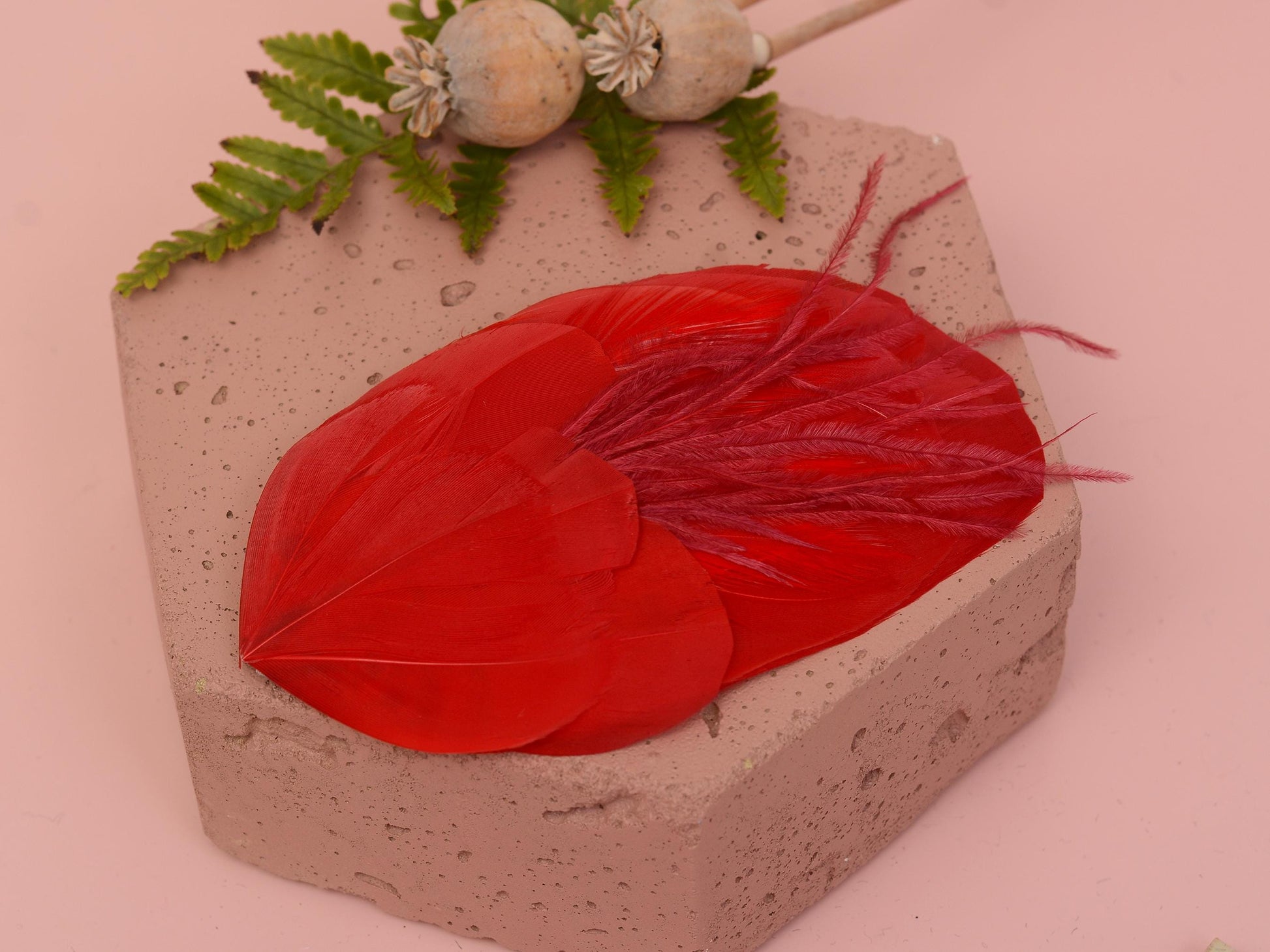 Red Feather Hair Clip | Red Feather Fascinator | Red Feather Headpiece | Red Fascinator | Wedding Fascinator | Bridal Headpiece