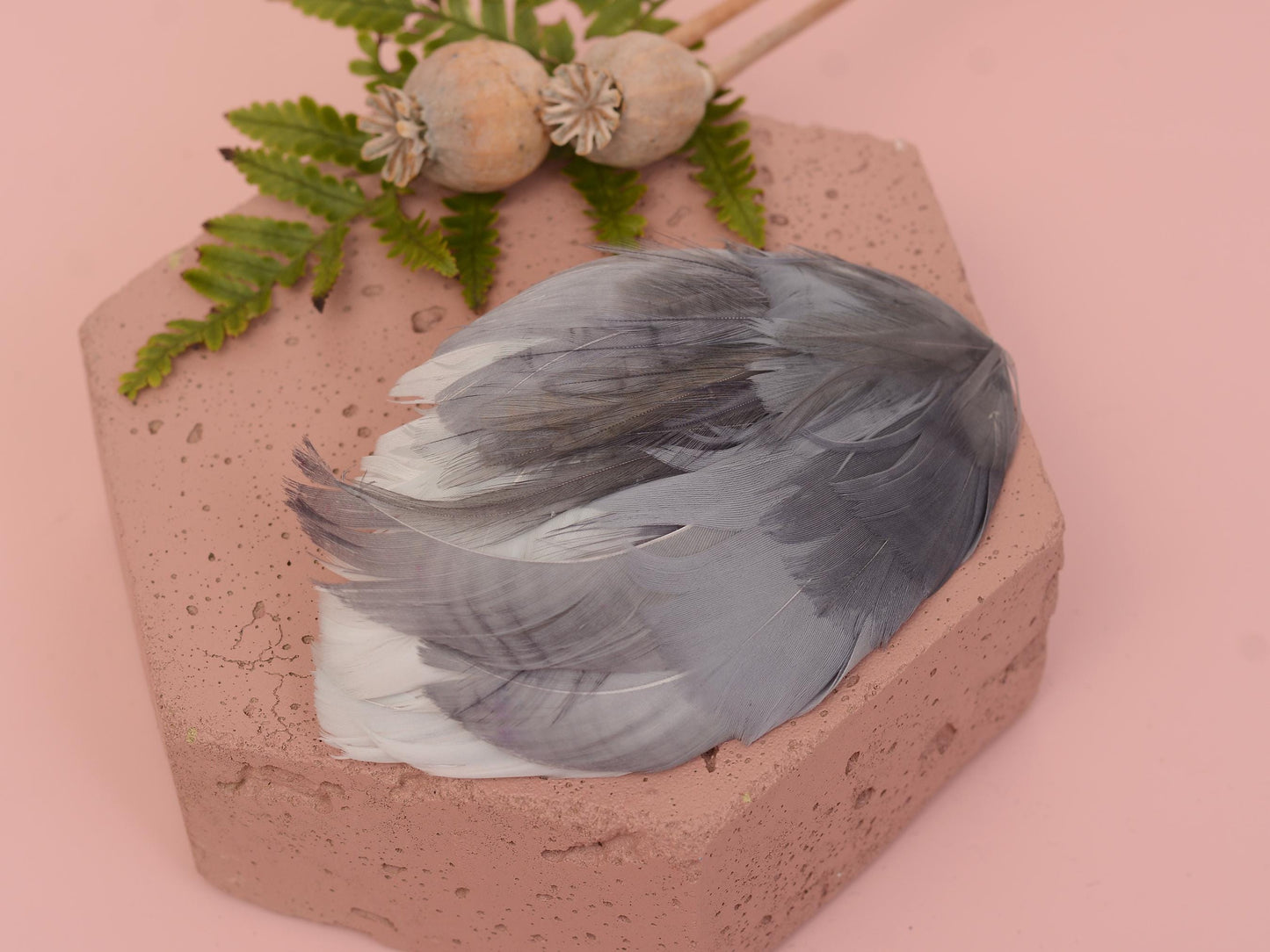 Feather Hair Clip in Silver Grey | Feather Fascinator | Feather Headpiece | Wedding Fascinator | Bridal Headpiece