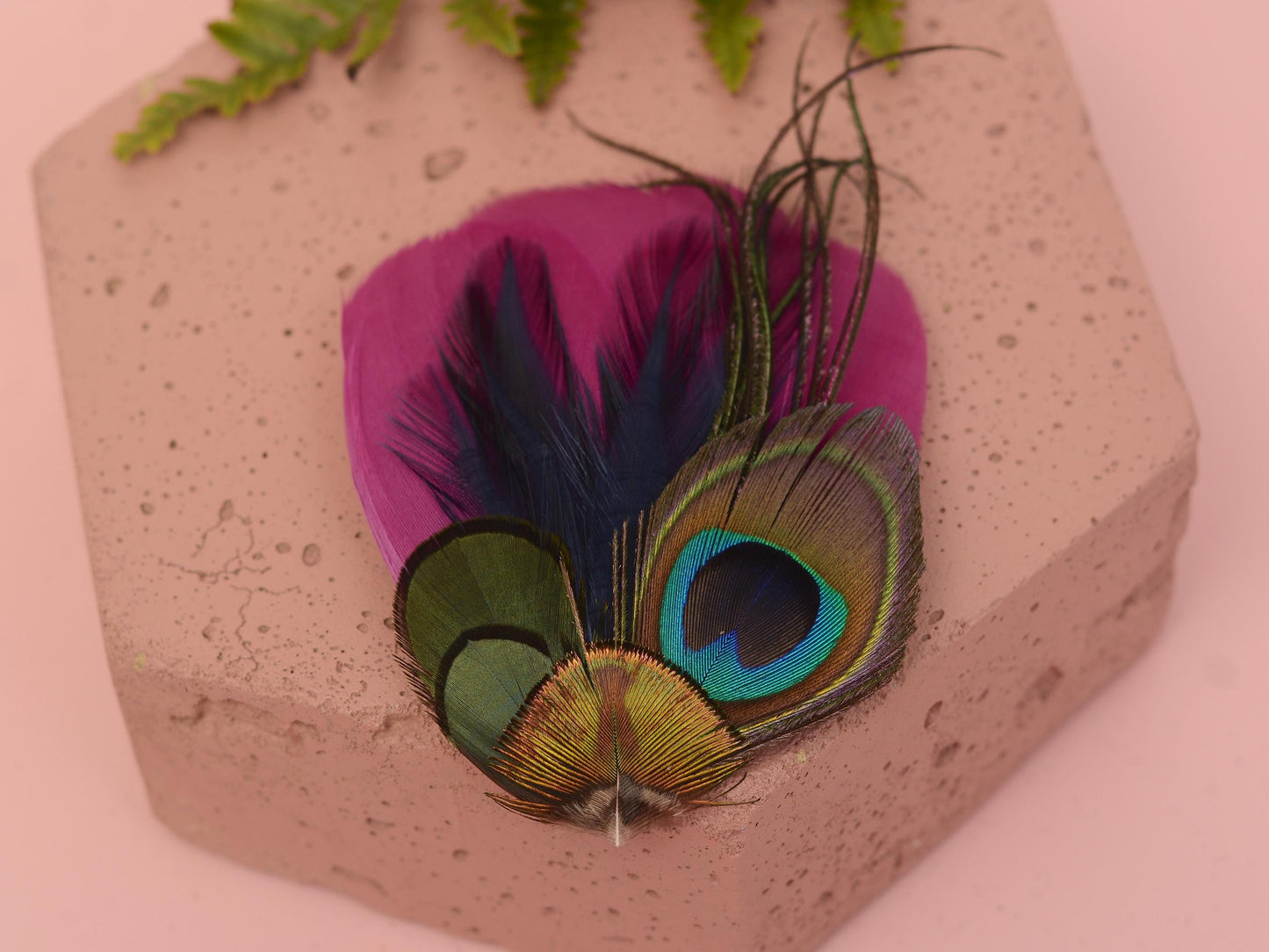 Purple, Navy Blue and Peacock Feather Hair Clip | Peacock Feather Fascinator | Peacock Feather Headpiece | Bridesmaid Hair Clip | Wedding
