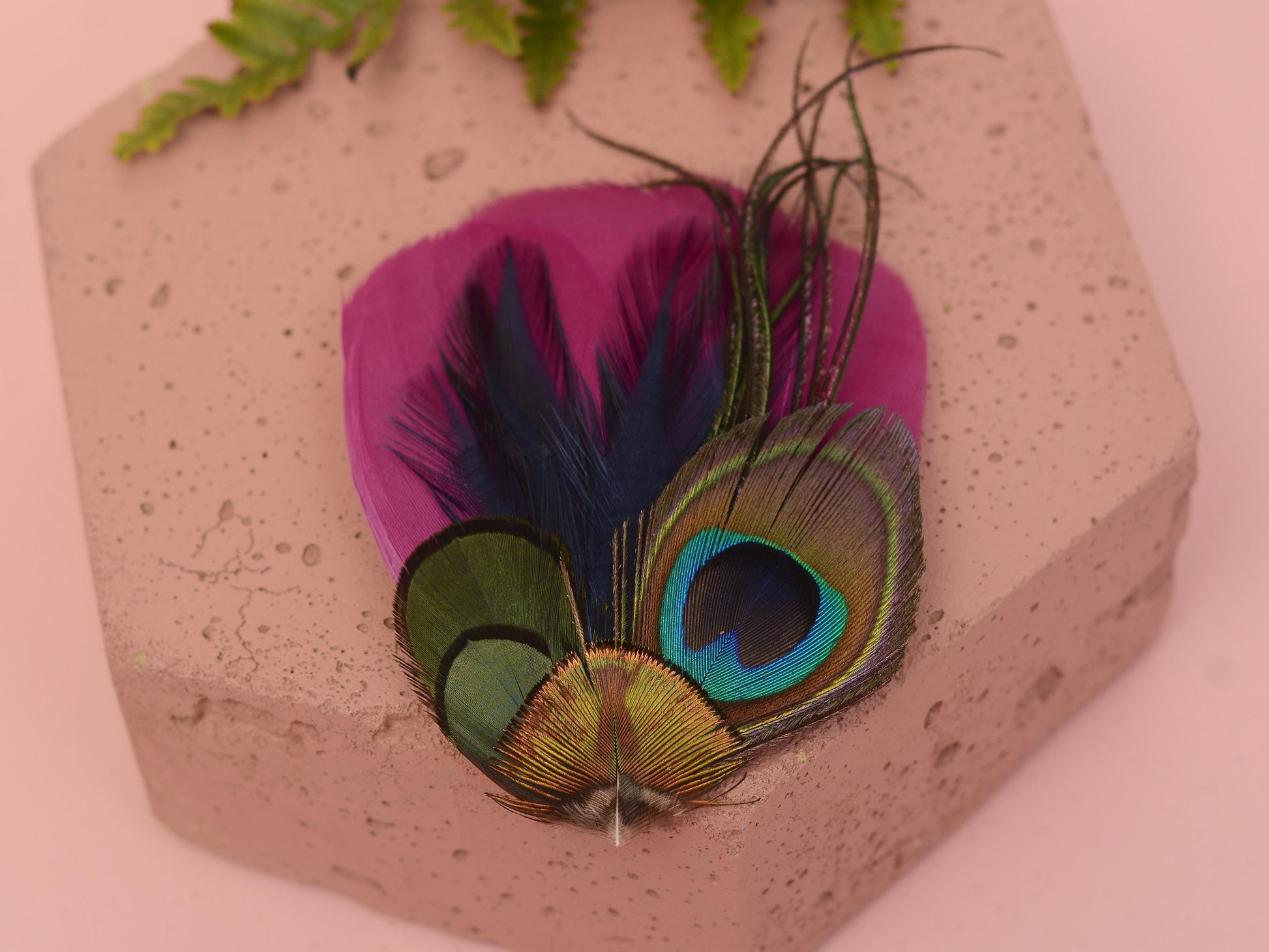 Purple, Navy Blue and Peacock Feather Hair Clip | Peacock Feather Fascinator | Peacock Feather Headpiece | Bridesmaid Hair Clip | Wedding