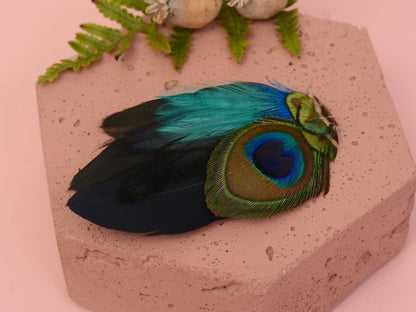 Peacock Feather Hair Clip | Peacock Feather Fascinator | Peacock Feather Headpiece | Bridal Hair Clip | Bridesmaid Hair Clip | Wedding
