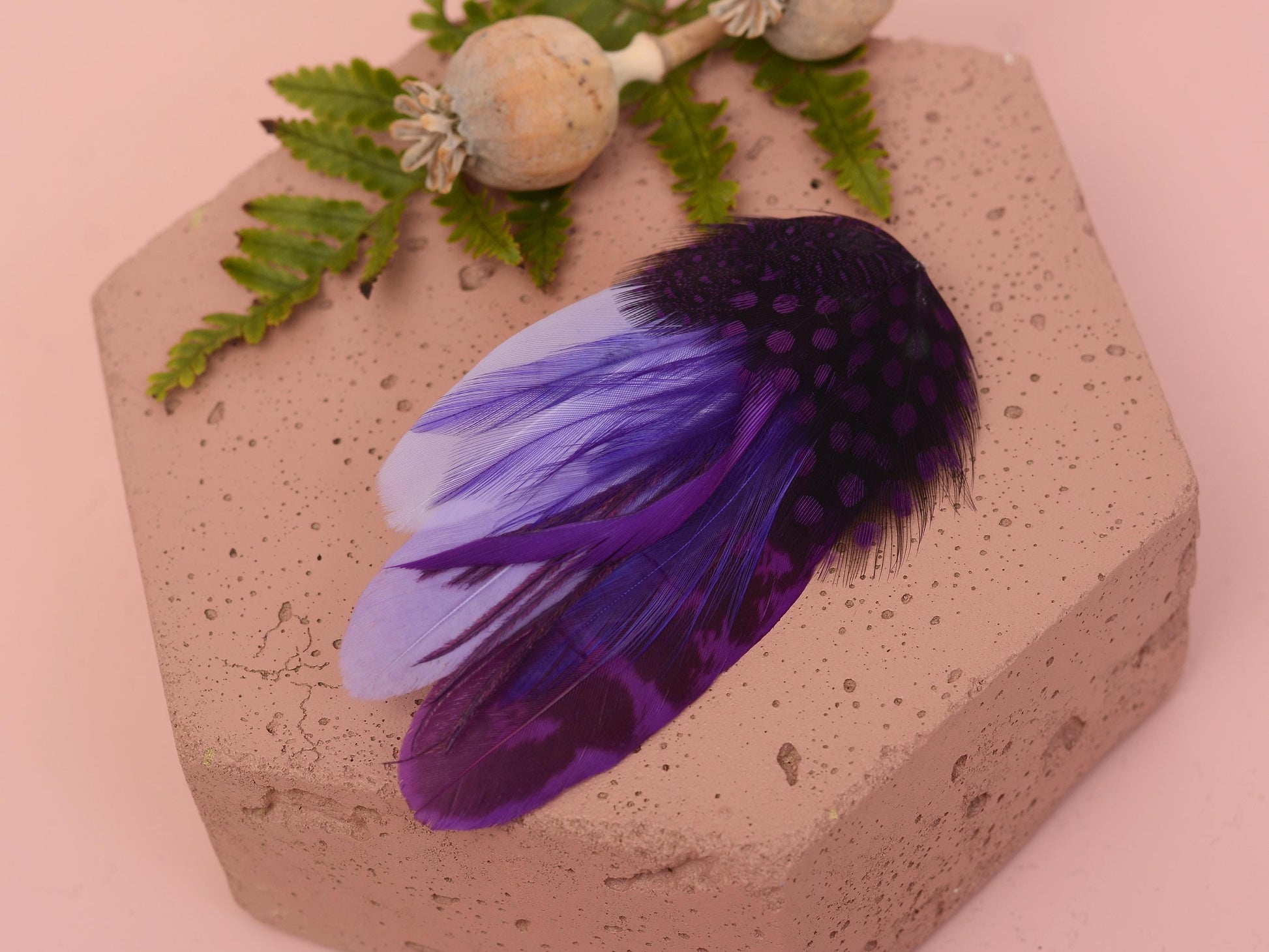 Purple Feather Hair Clip, Purple Feather Fascinator