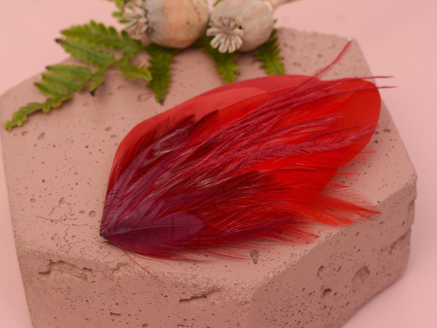Red and Crimson Feather Hair Clip | Red Feather Fascinator | Red Feather Headpiece | Red Fascinator | Wedding Fascinator | Bridal Headpiece