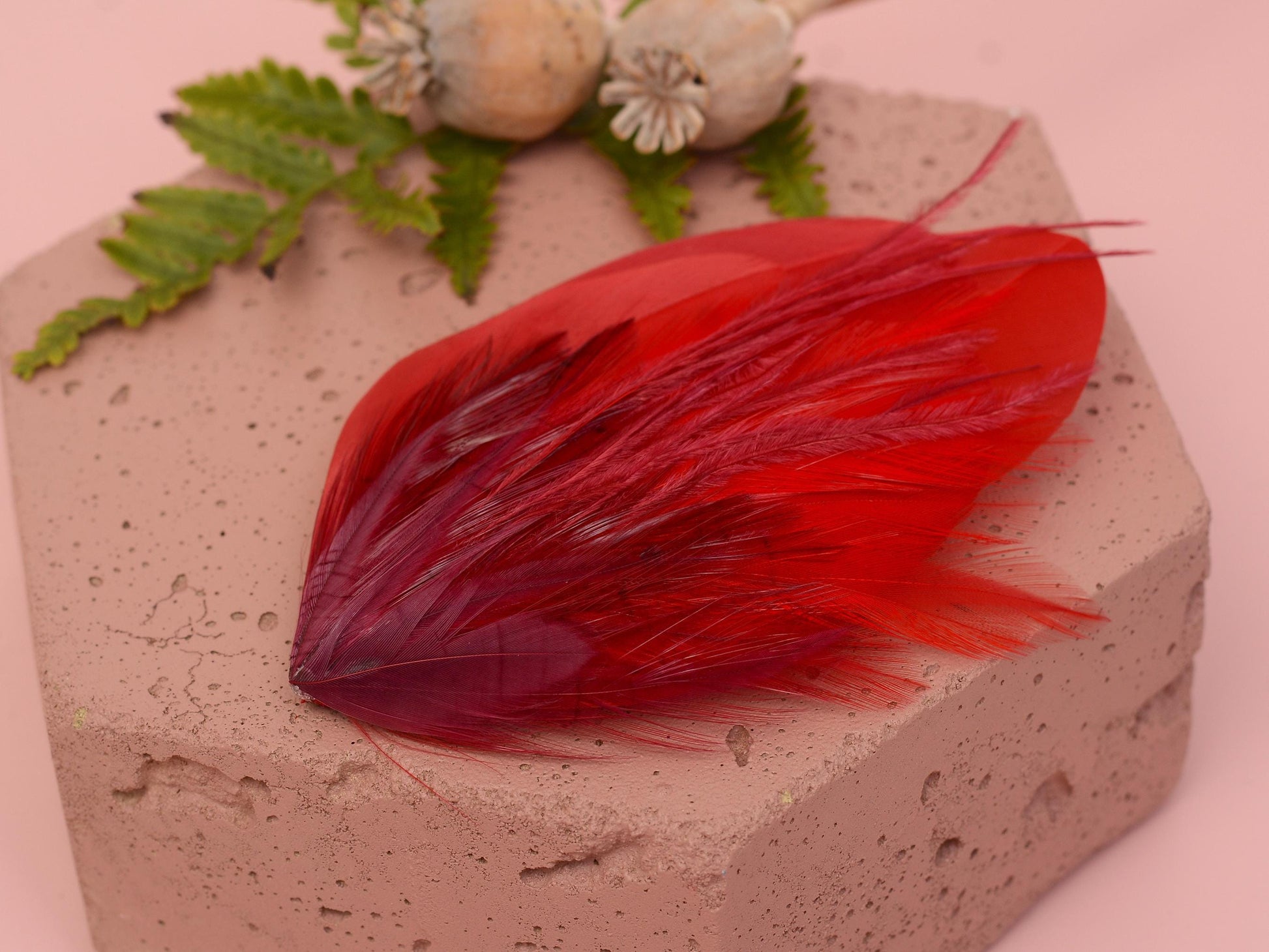 Red and Crimson Feather Hair Clip | Red Feather Fascinator | Red Feather Headpiece | Red Fascinator | Wedding Fascinator | Bridal Headpiece