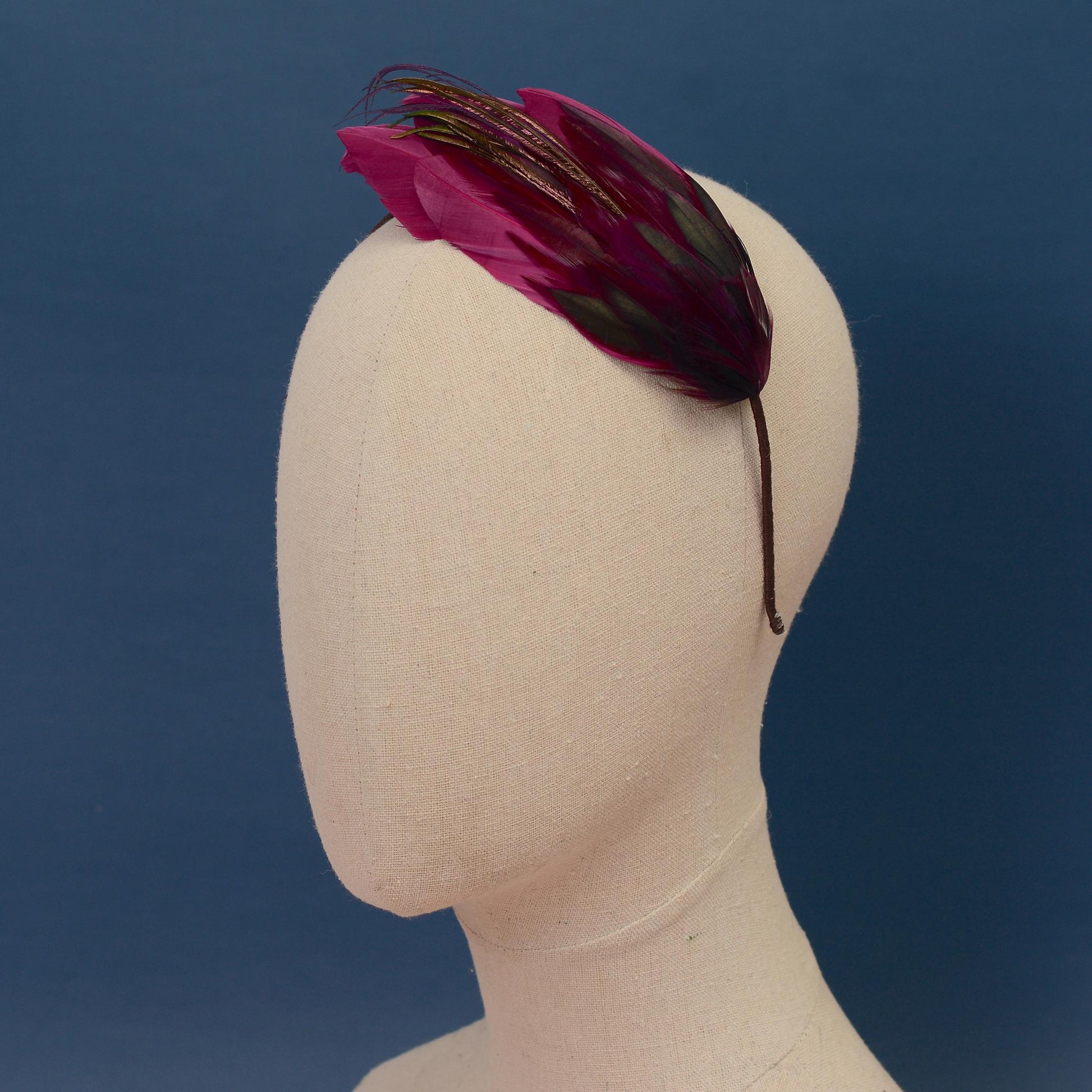 Plum Purple Feather Headband No.001 | Purple Feather Fascinator | Feather Headpiece